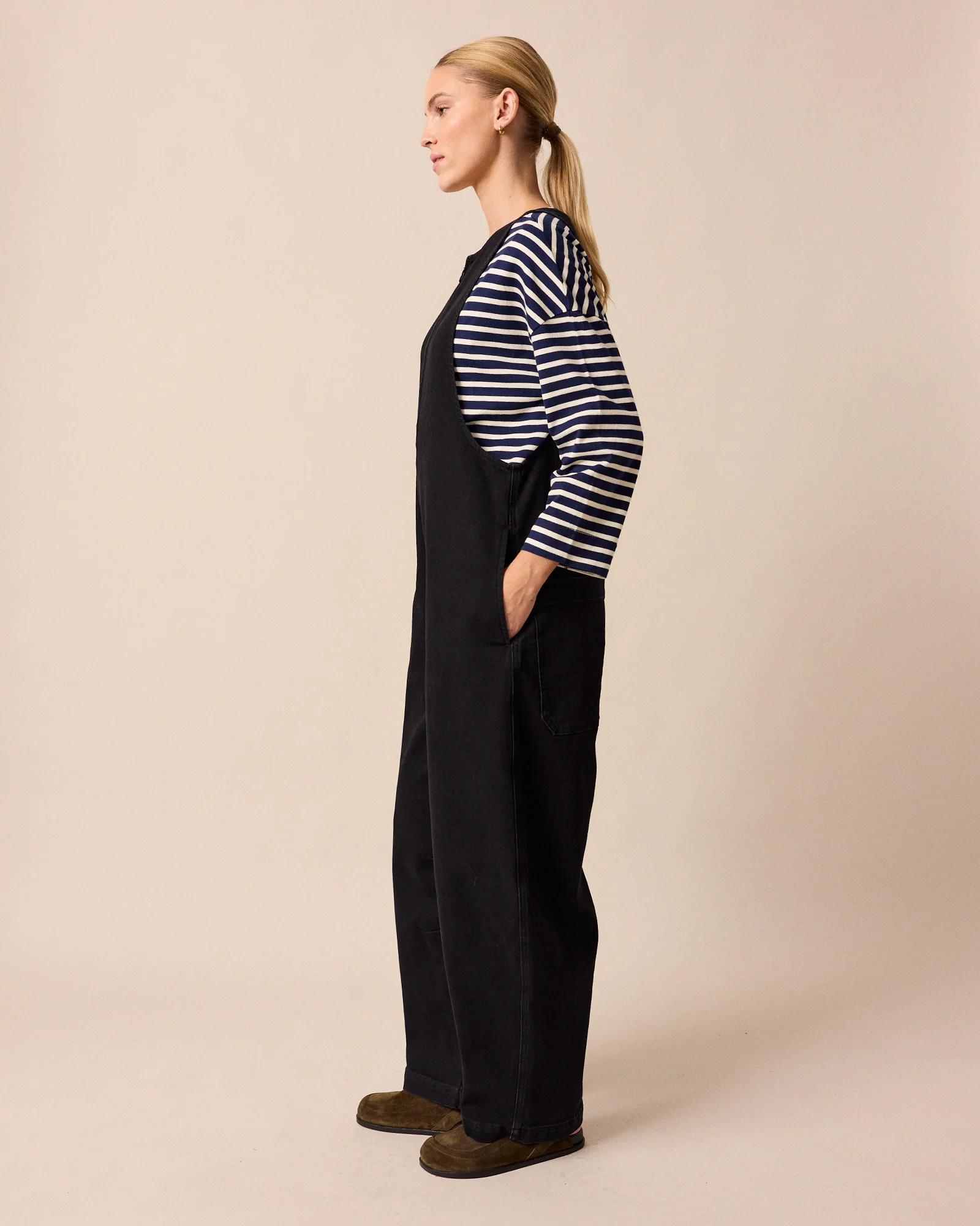 Ada Washed Black Denim Jumpsuit - Image 3