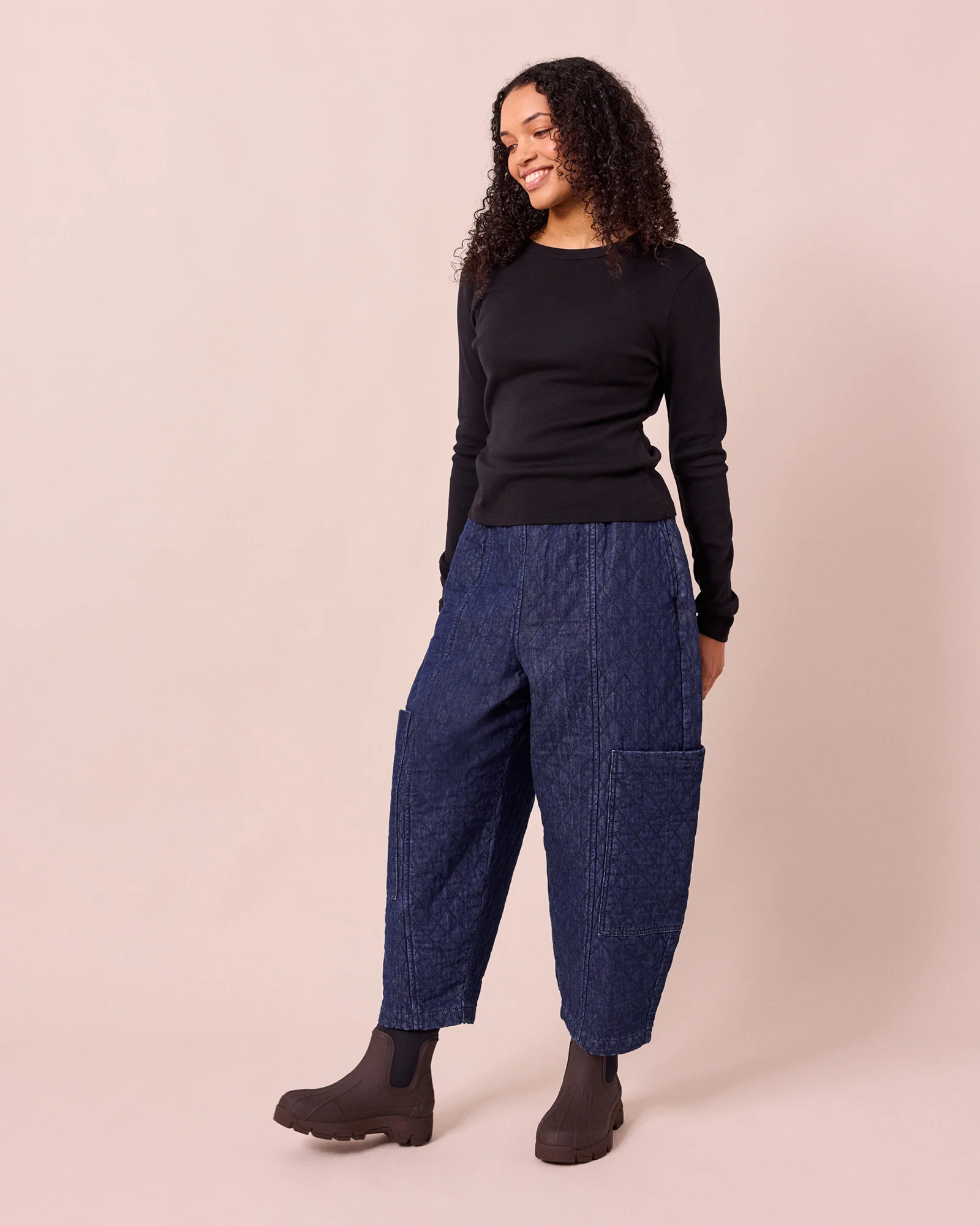 Amala Dark Blue Denim Trousers - Image 3
