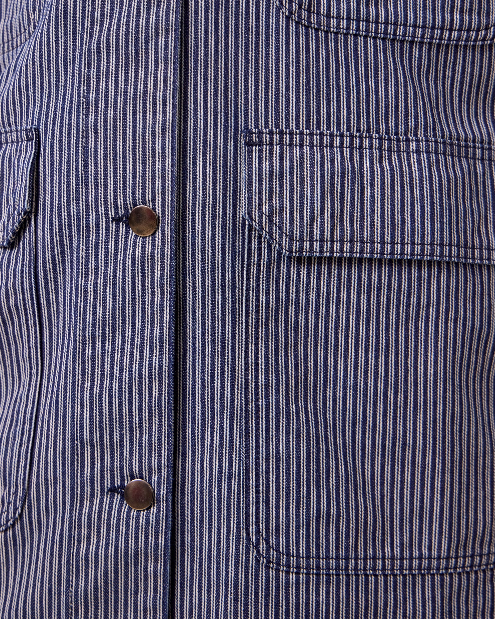 Bea Navy Hickory Stripe Denim Jacket - Image 6