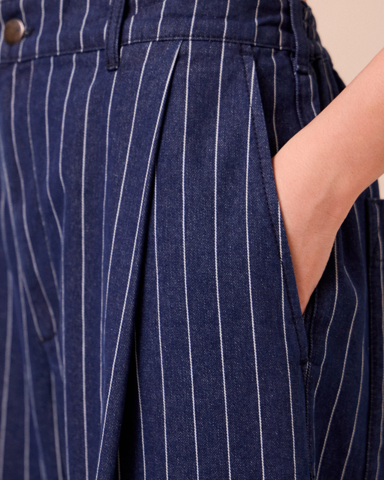 Blair Mid Blue Pinstripe Denim Jeans - Image 5