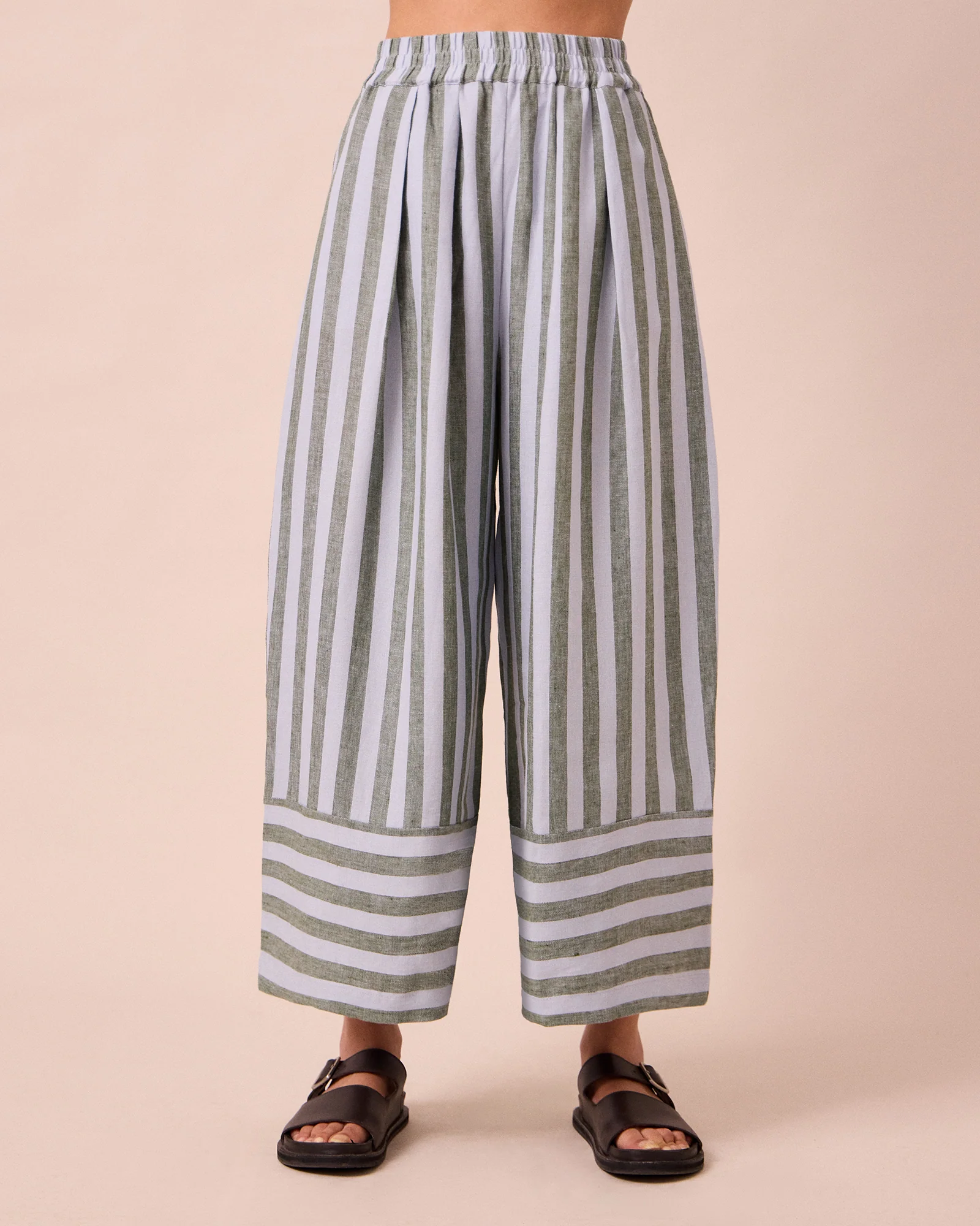 Bobbi Aloe Stripe Linen Trousers - Image 3