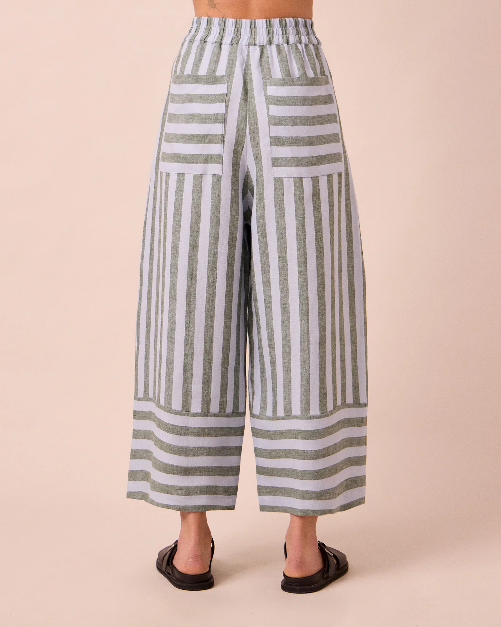 Bobbi Aloe Stripe Linen Trousers - Image 4