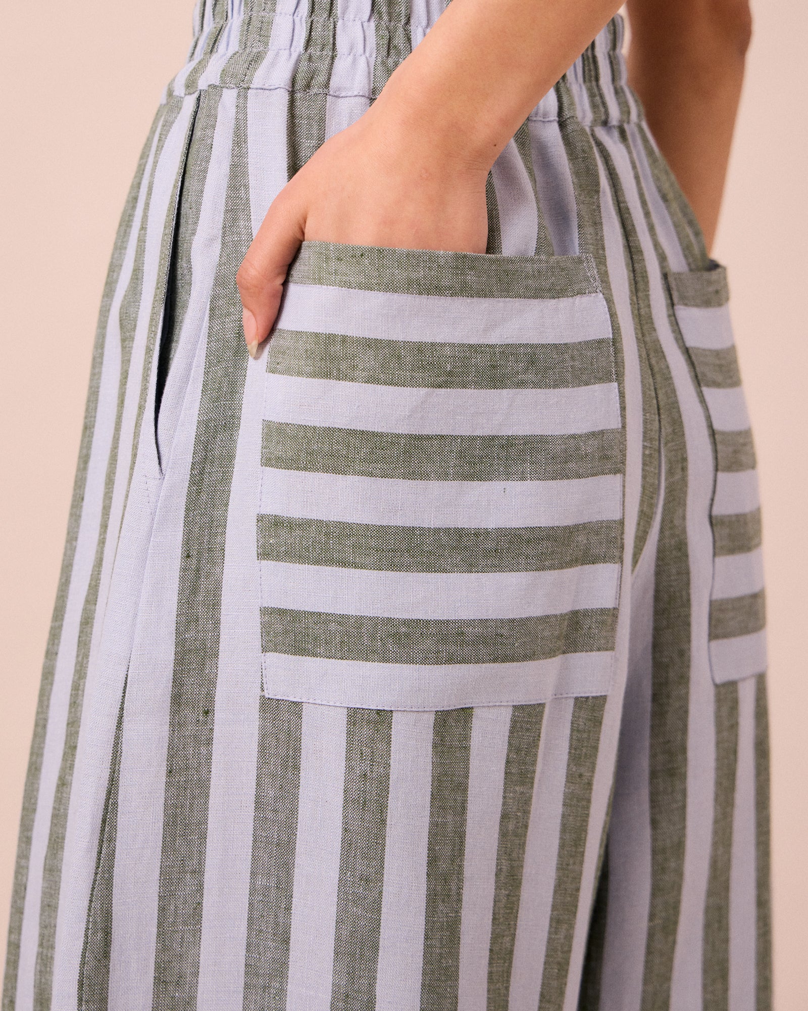 Bobbi Aloe Stripe Linen Trousers - Image 5