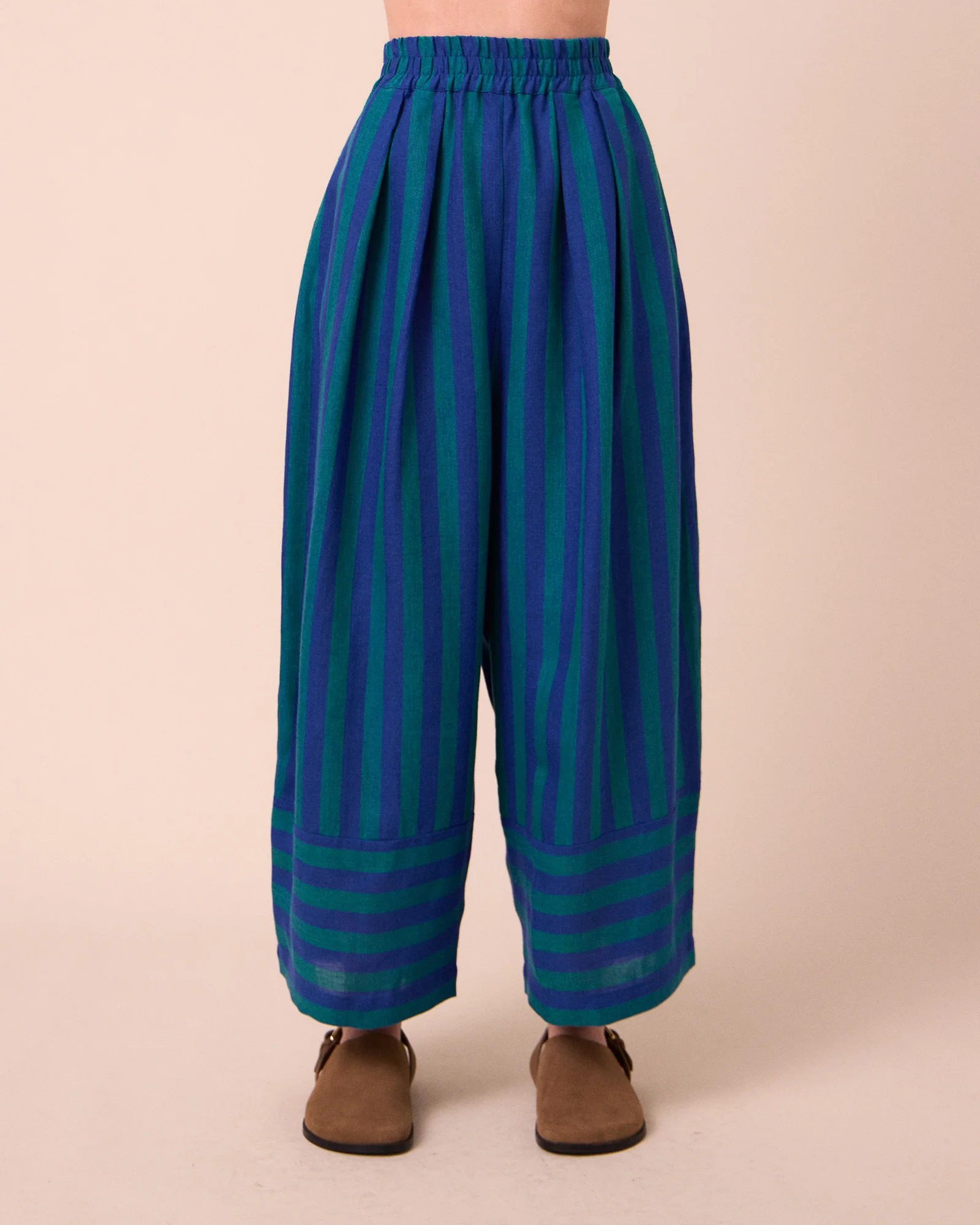 Bobbi Blue House Stripe Linen Trousers - Image 4