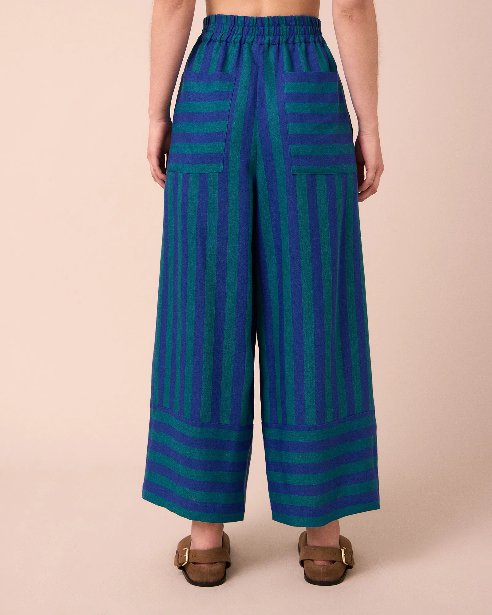 Bobbi Blue House Stripe Linen Trousers - Image 5
