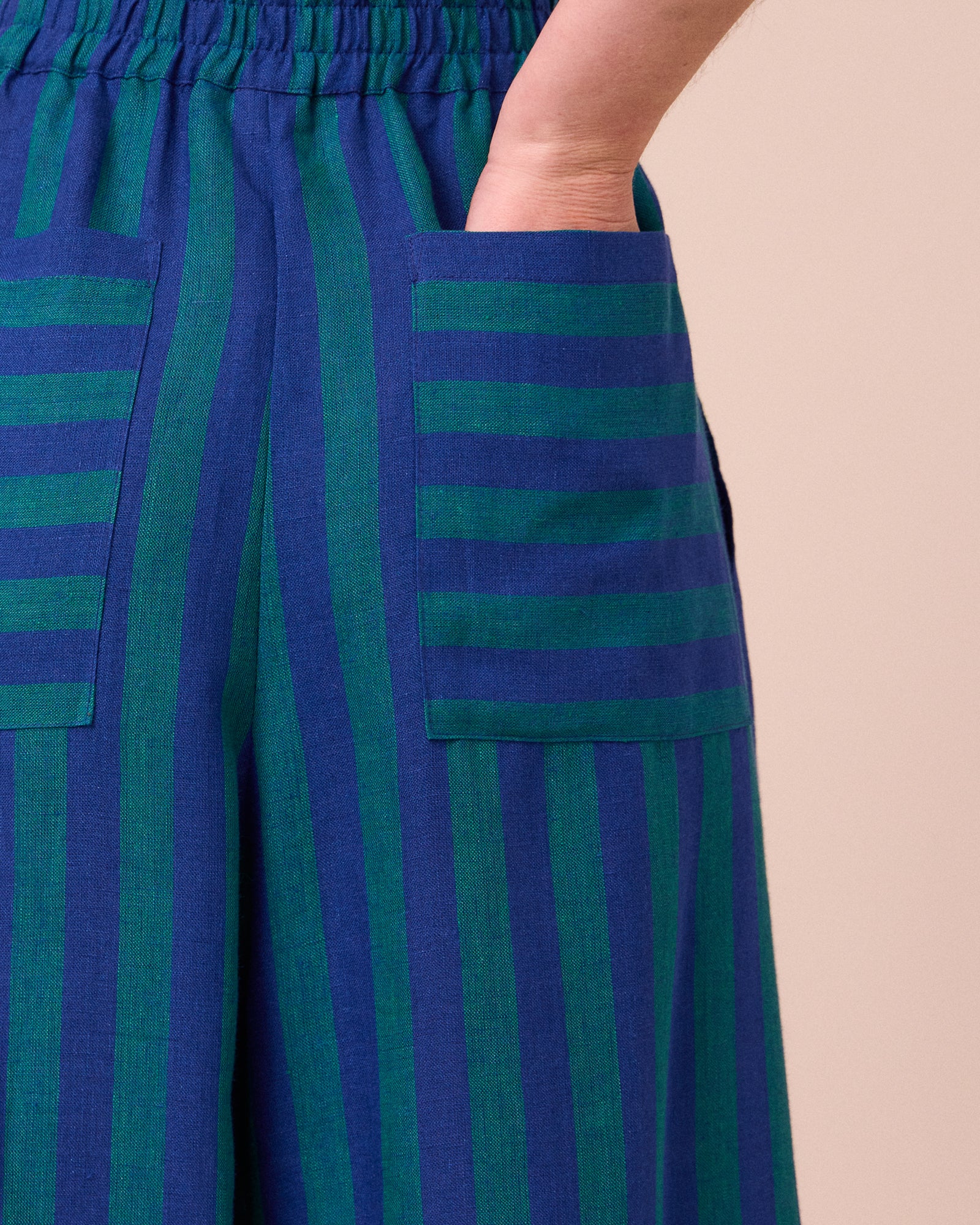 Bobbi Blue House Stripe Linen Trousers - Image 6