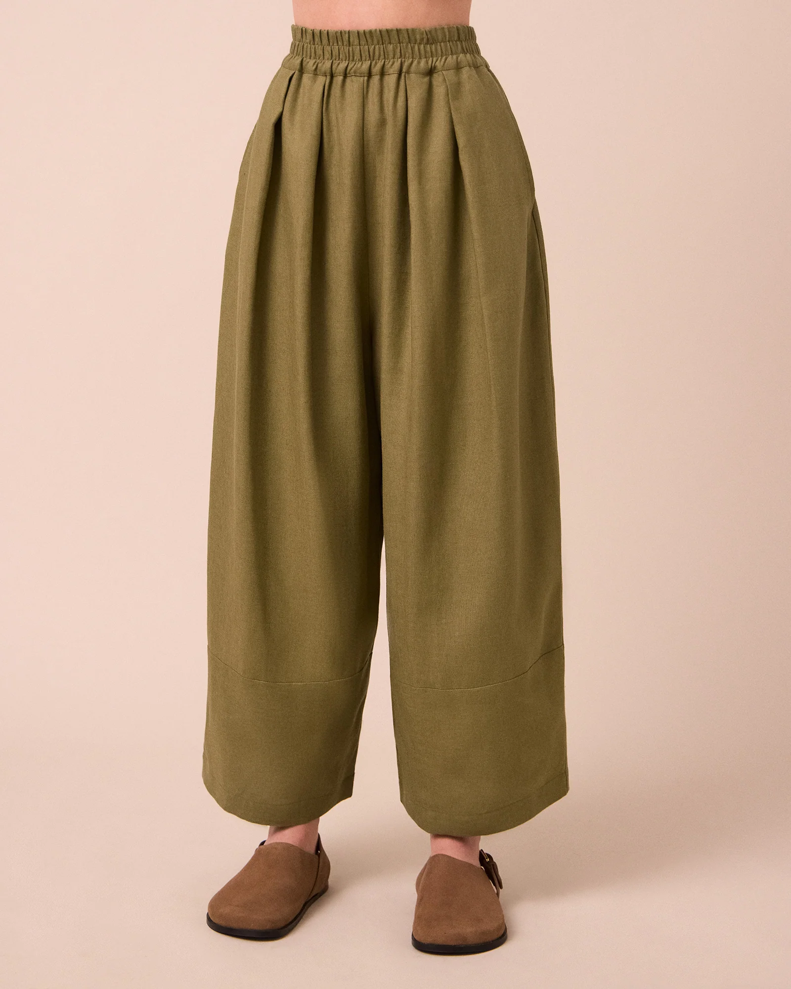 Bobbi Khaki Linen Trousers - Image 3