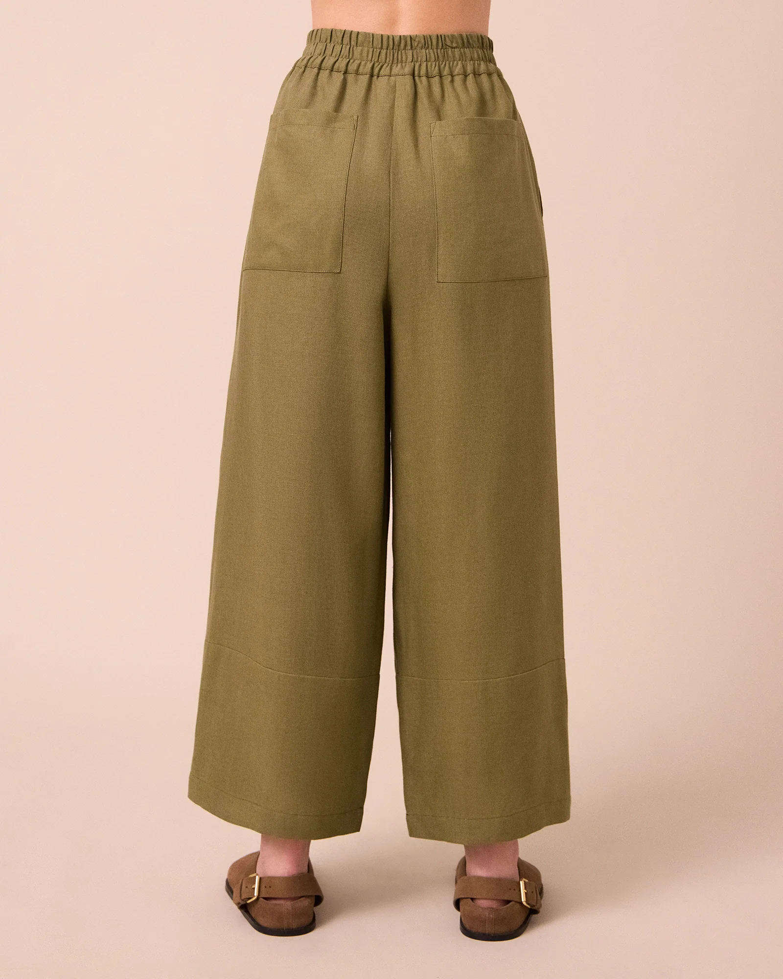 Bobbi Khaki Linen Trousers - Image 4