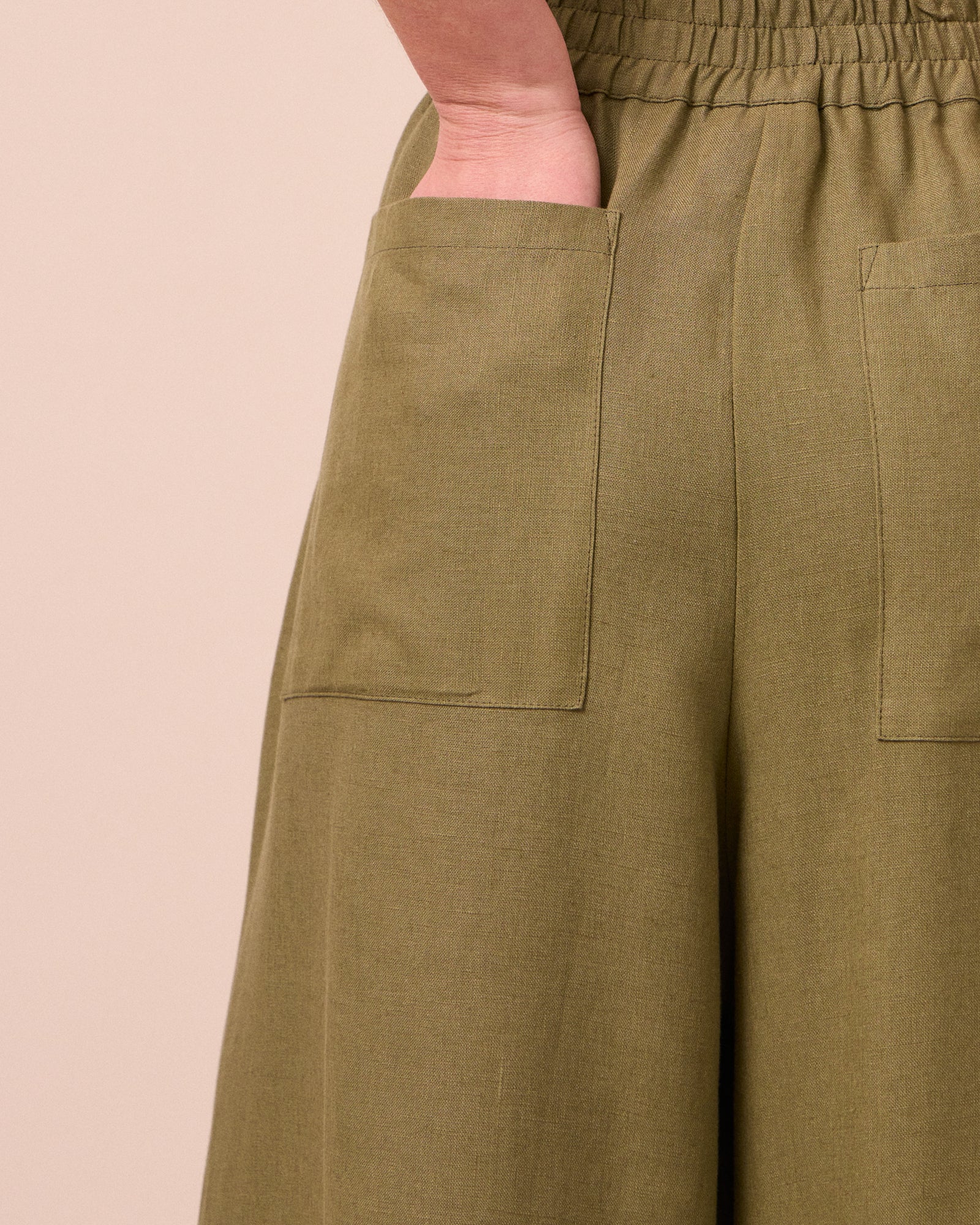 Bobbi Khaki Linen Trousers - Image 5