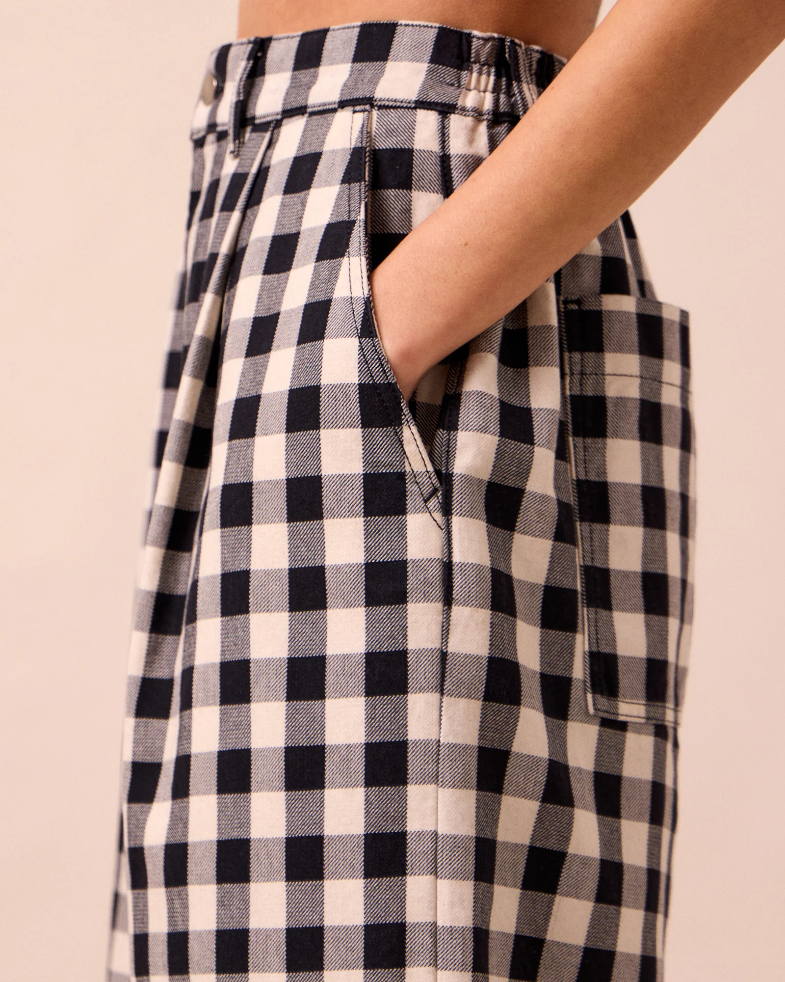 Bonnie Black & White Check Denim Jeans - Image 7