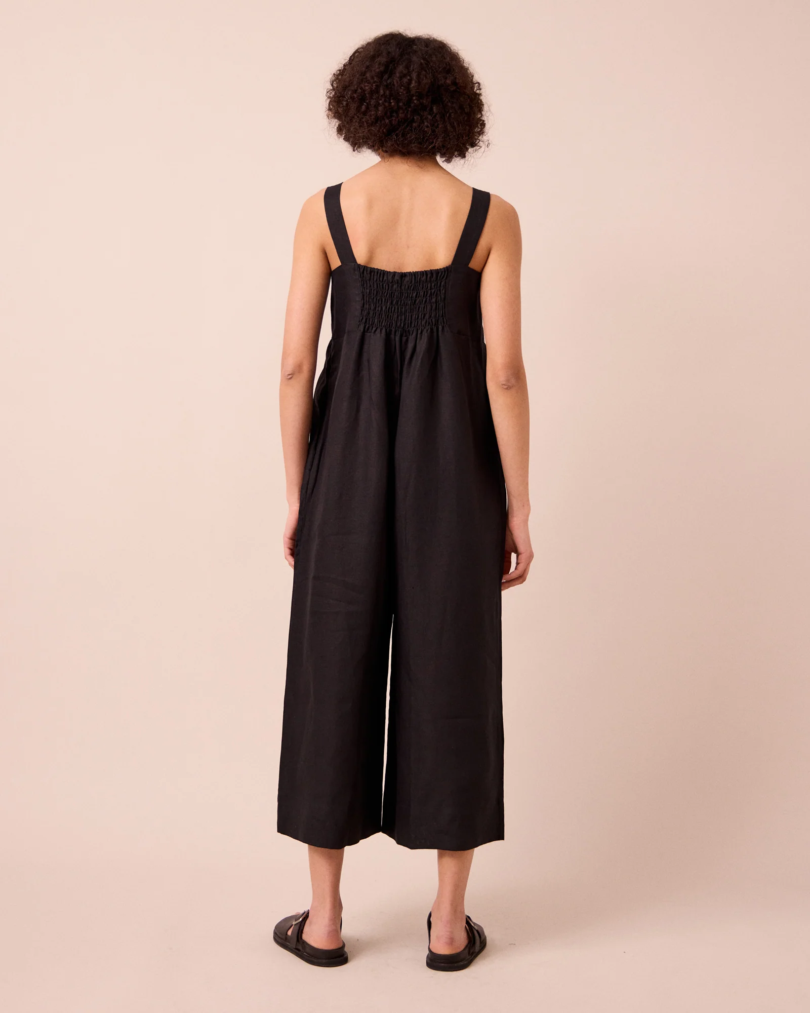 Cari Black Linen Jumpsuit - Image 4