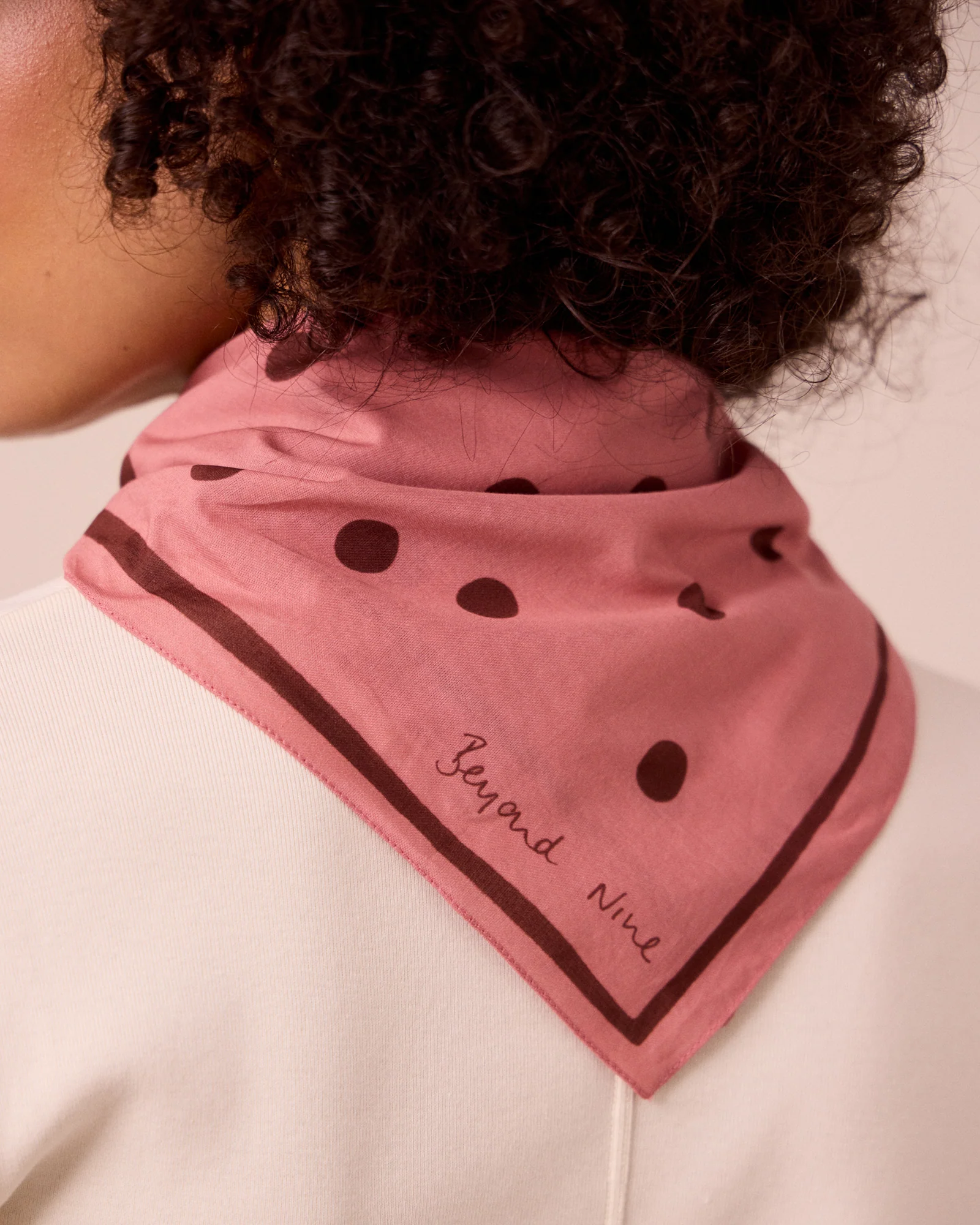 Clay Pink Spot Cotton Neckerchief - Image 3
