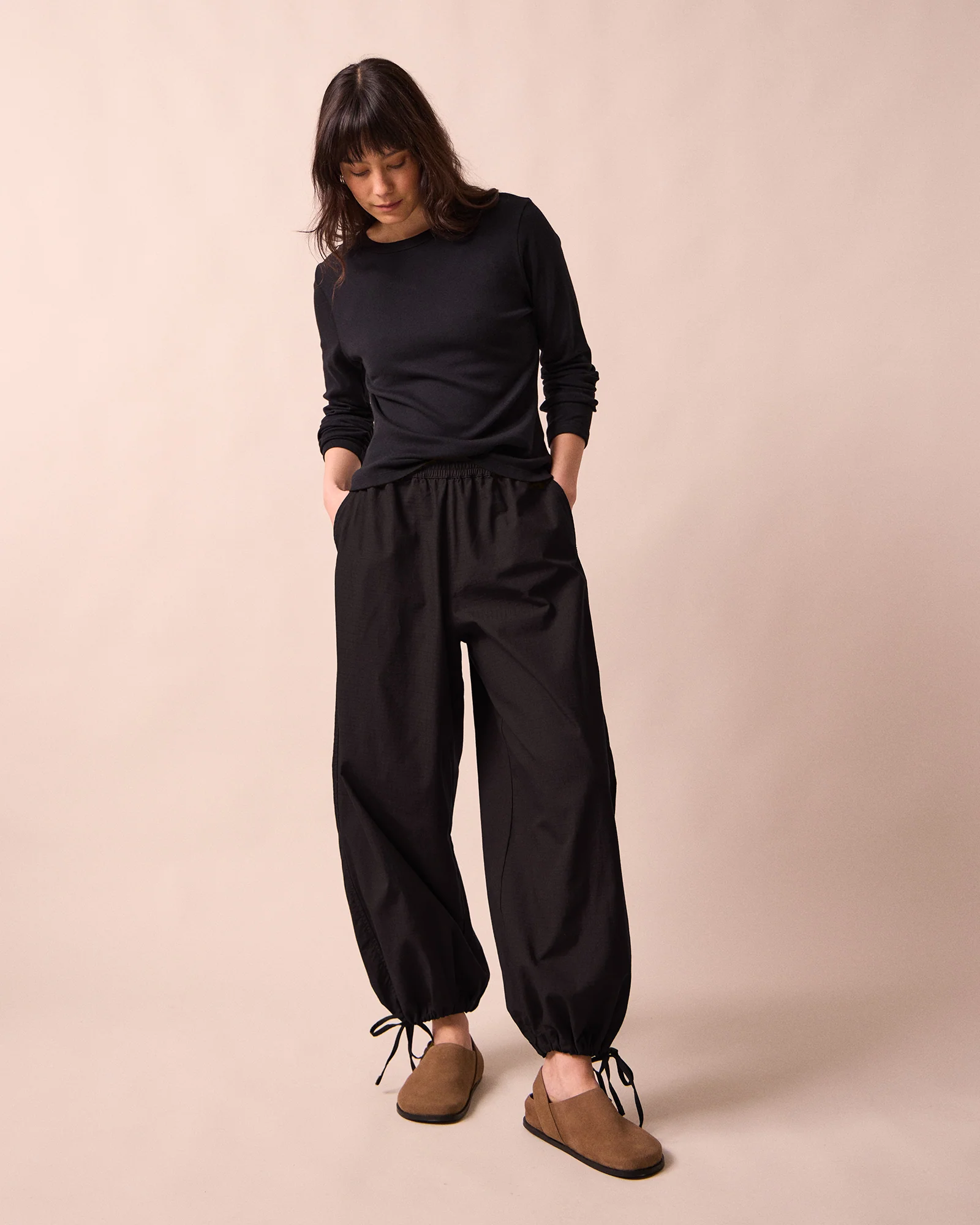 Codi Black Textured Cotton Trousers - Image 4