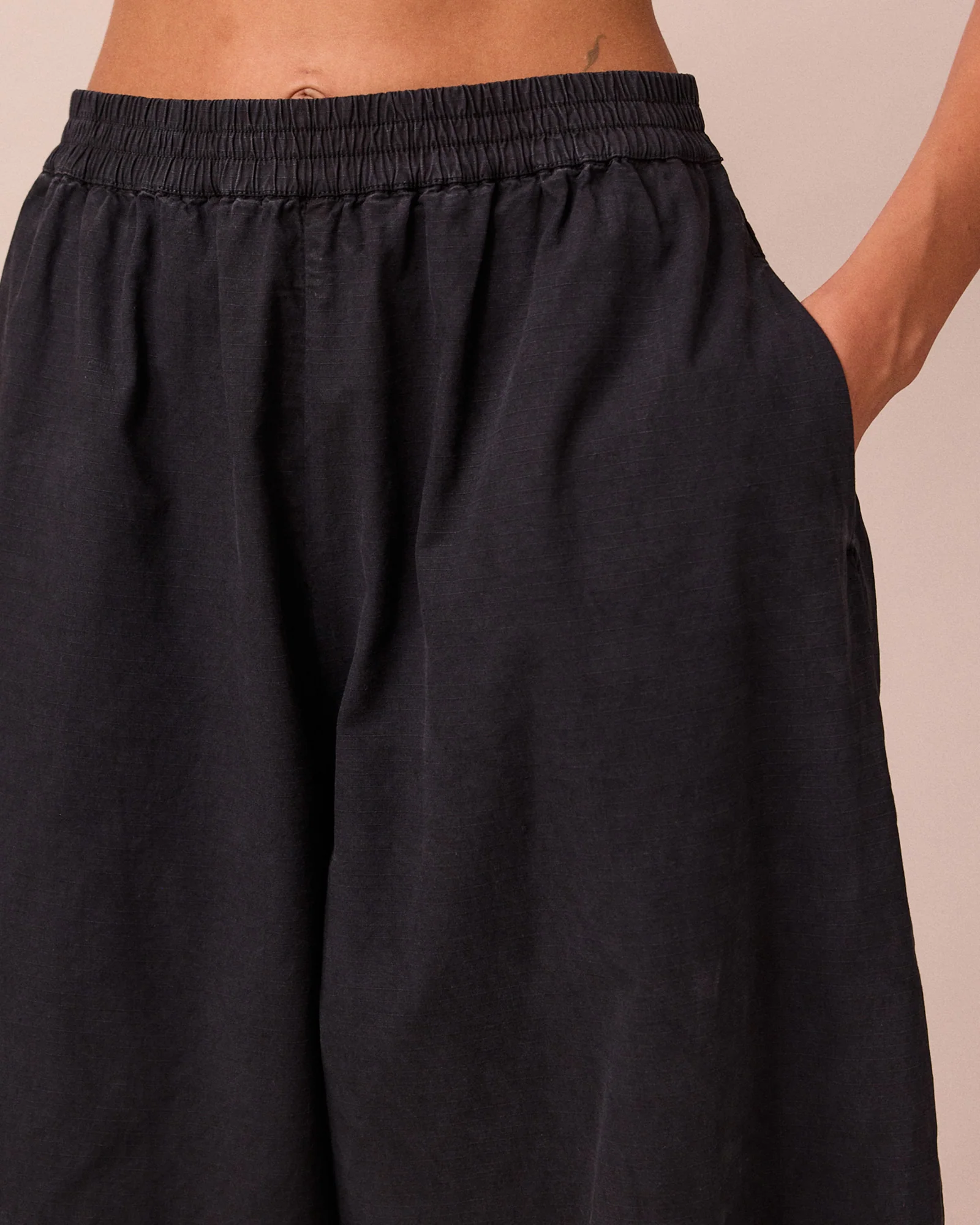 Daisy Black Textured Cotton Trousers - Image 3