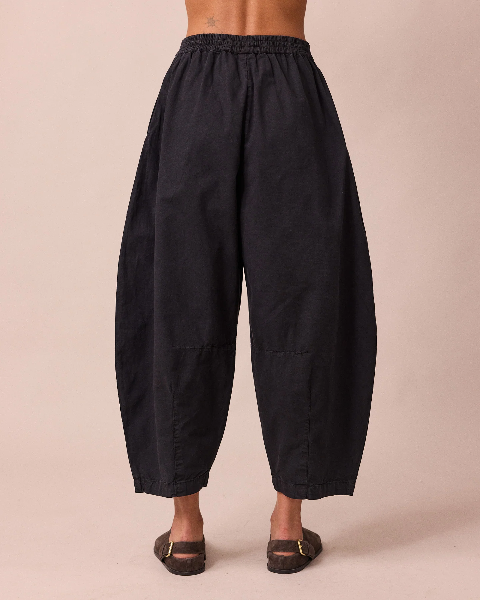 Daisy Black Textured Cotton Trousers - Image 4