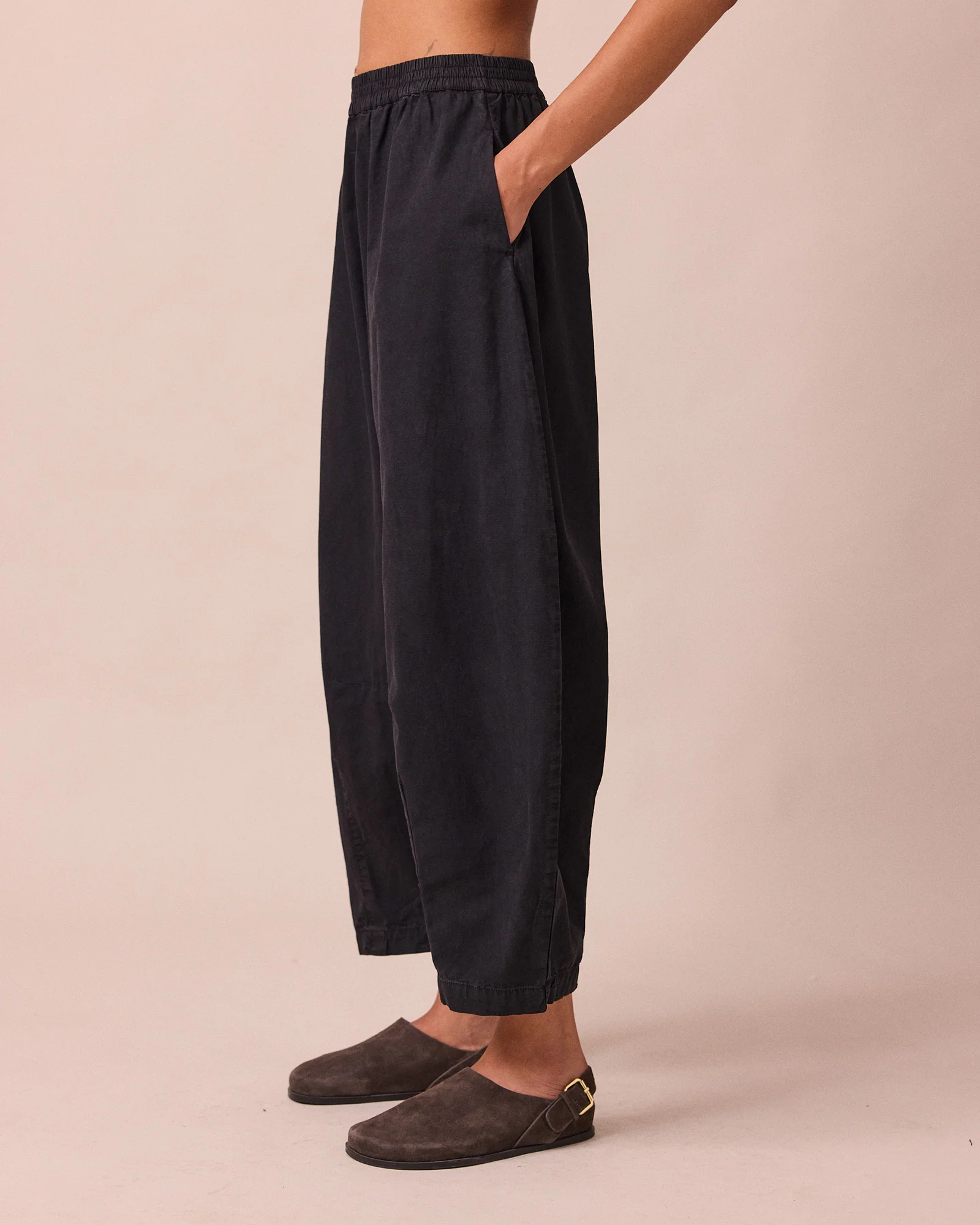 Daisy Black Textured Cotton Trousers - Image 5