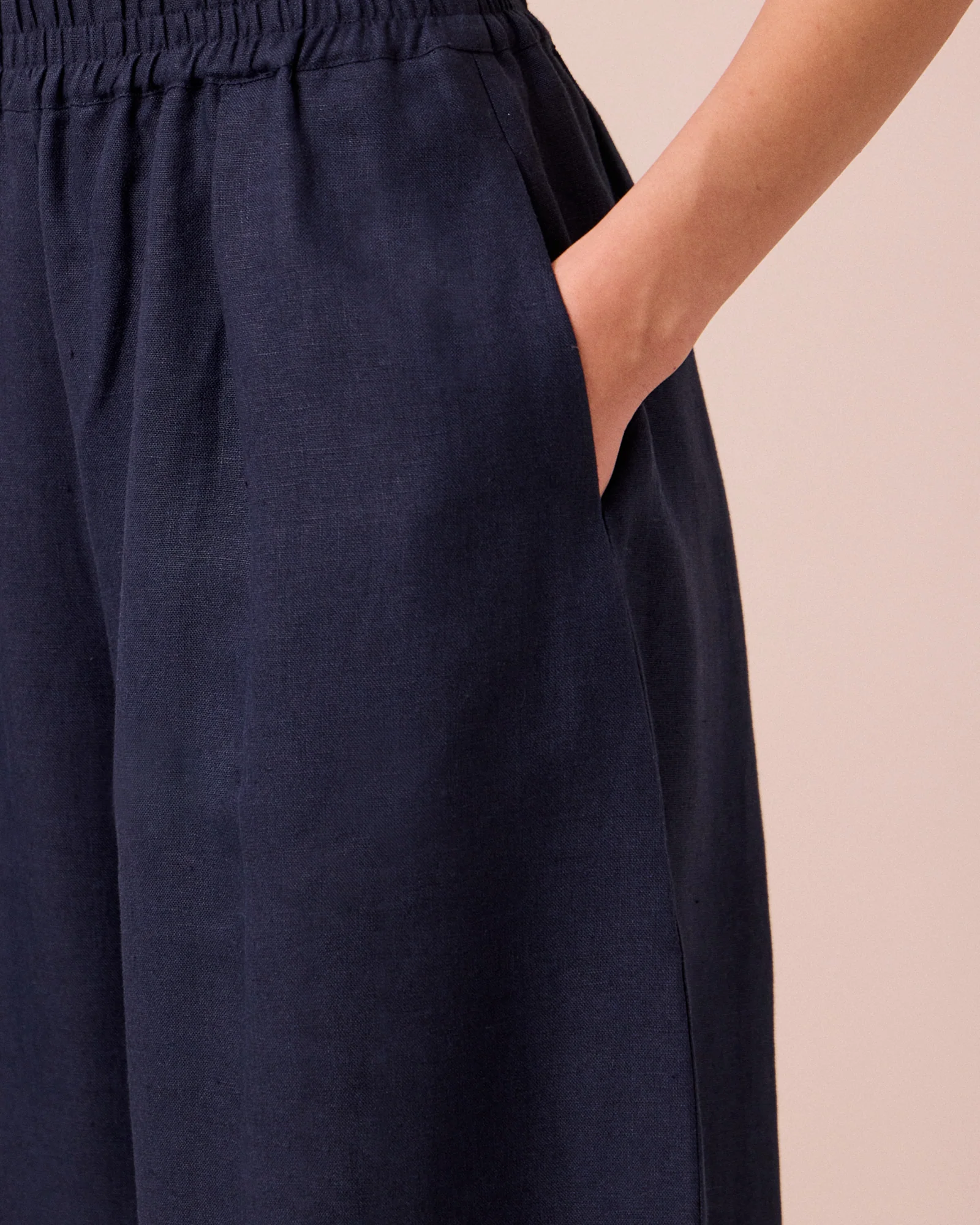 Daisy Navy Linen Trousers - Image 5