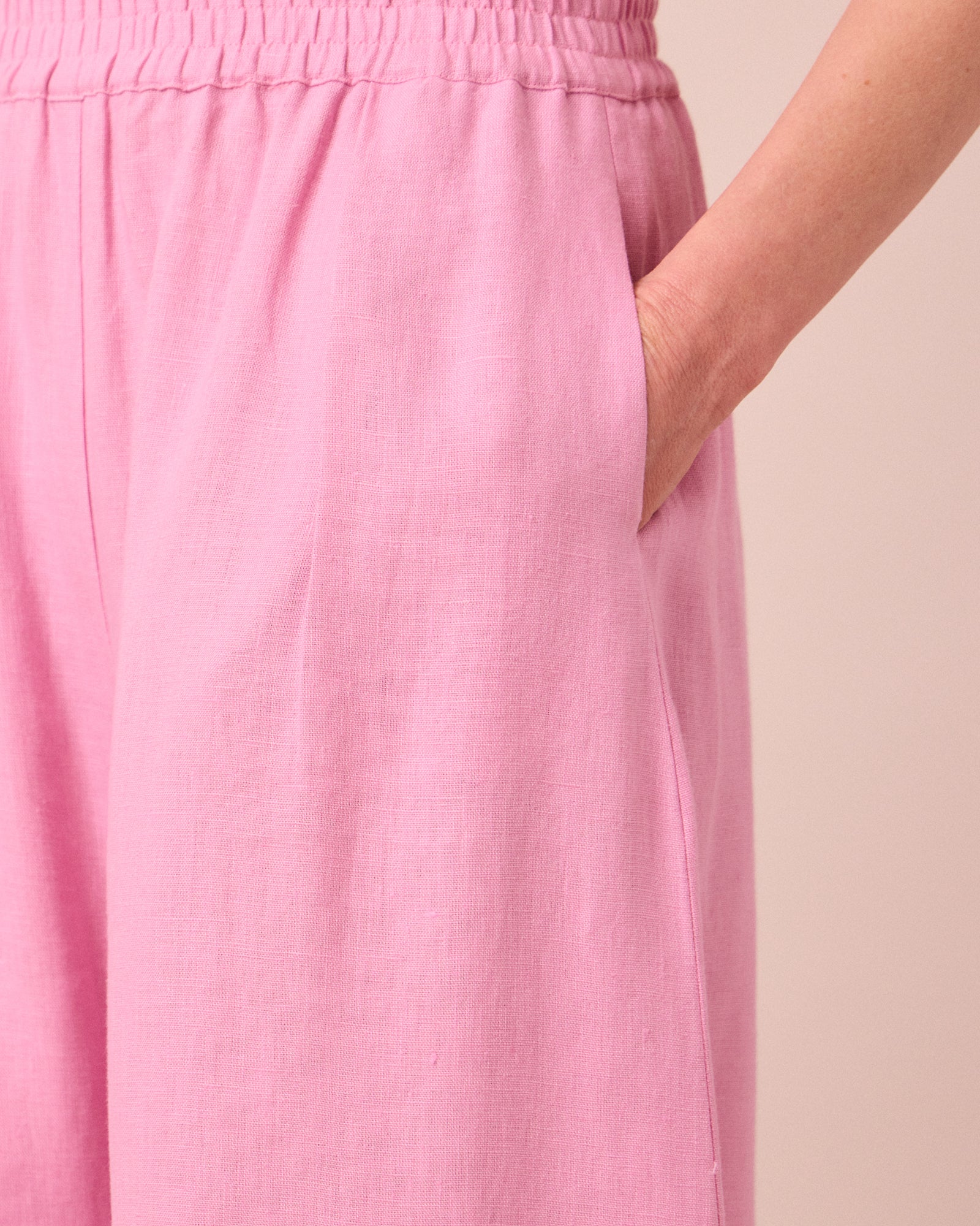 Daisy Rose Pink Linen Trouser - Image 5