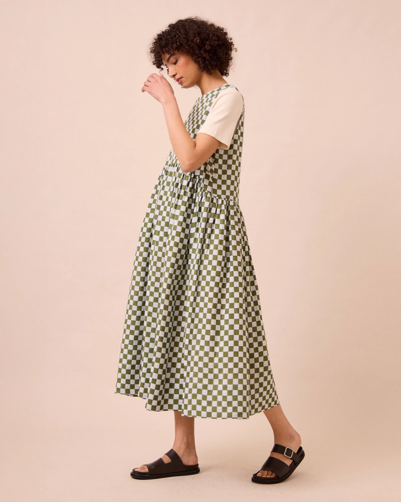 Dakota Sky Checkerboard Linen Dress - Image 3