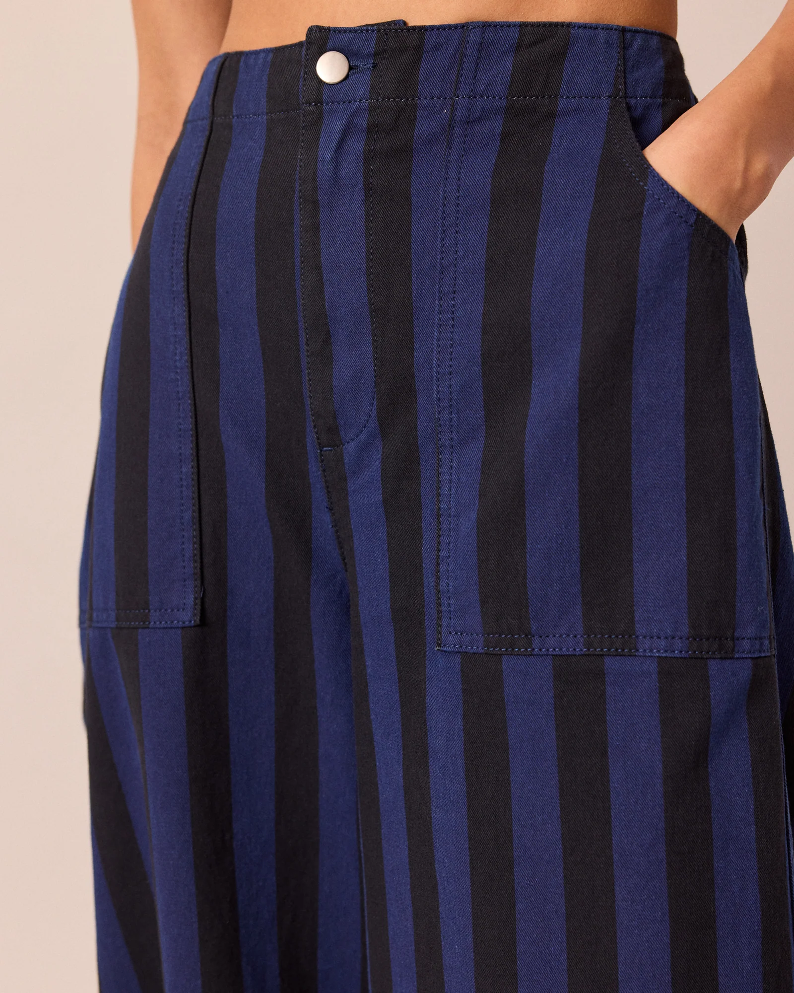 Dani Blue & Black Stripe Denim Jeans - Image 4