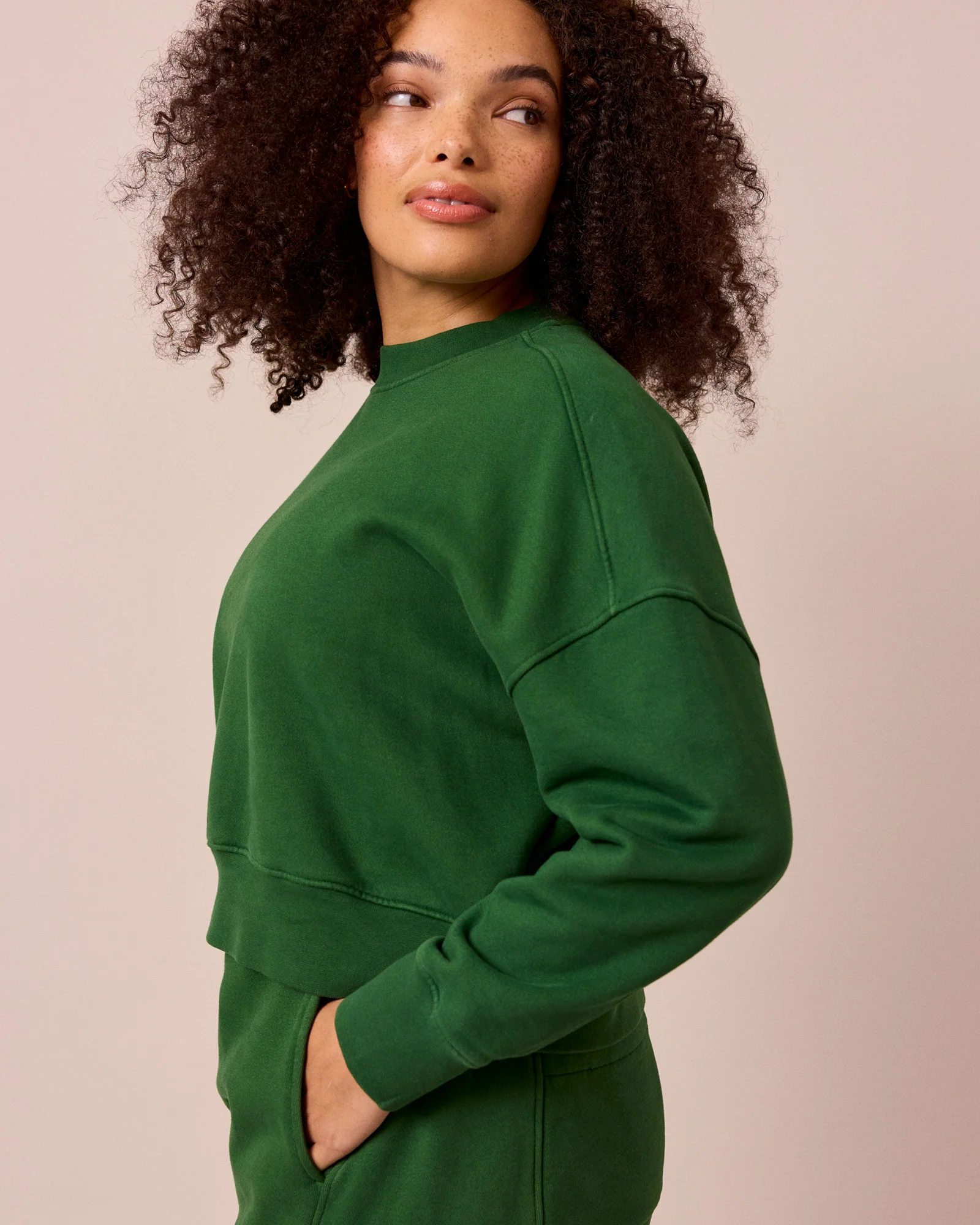 Eden Verdant Green Fleeceback Jersey Jumper - Image 3