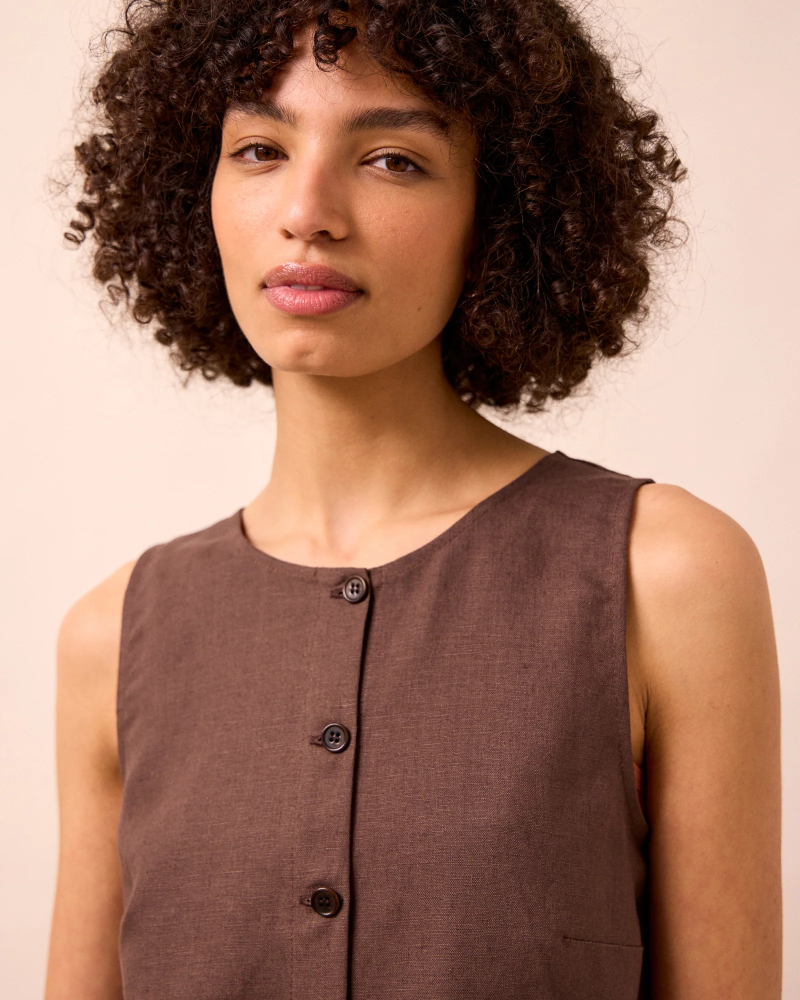 Elodie Chocolate Linen Top - Image 5