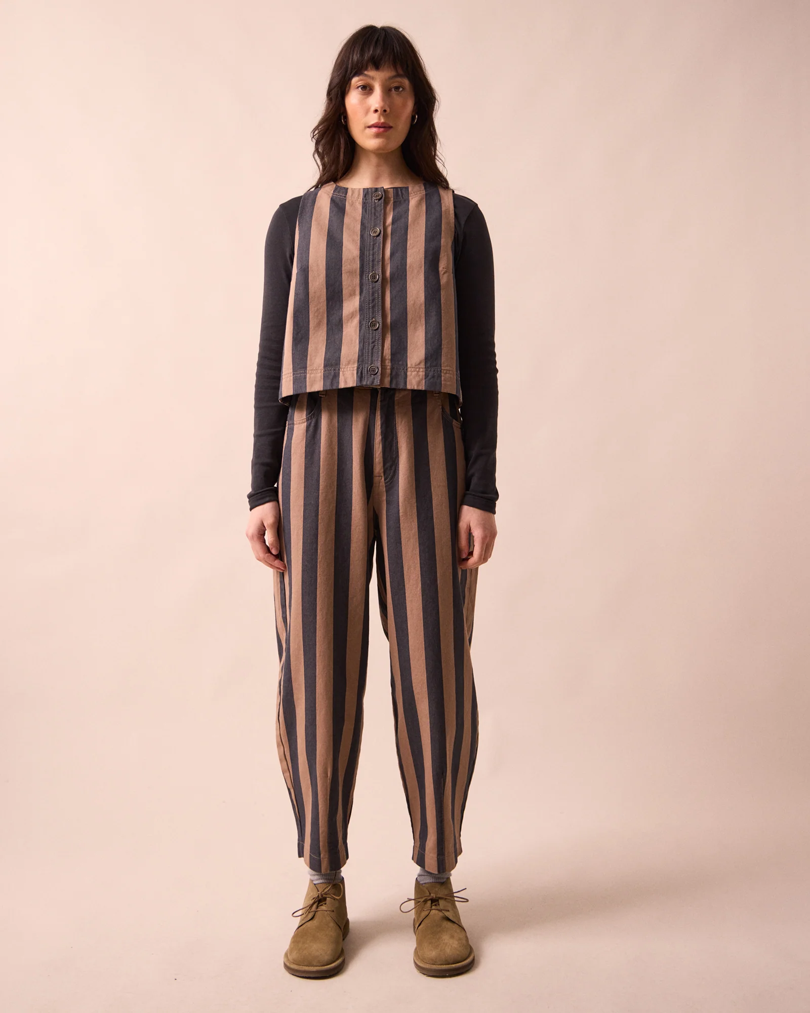 Elodie Graphite & Mocha Denim Top - Image 3
