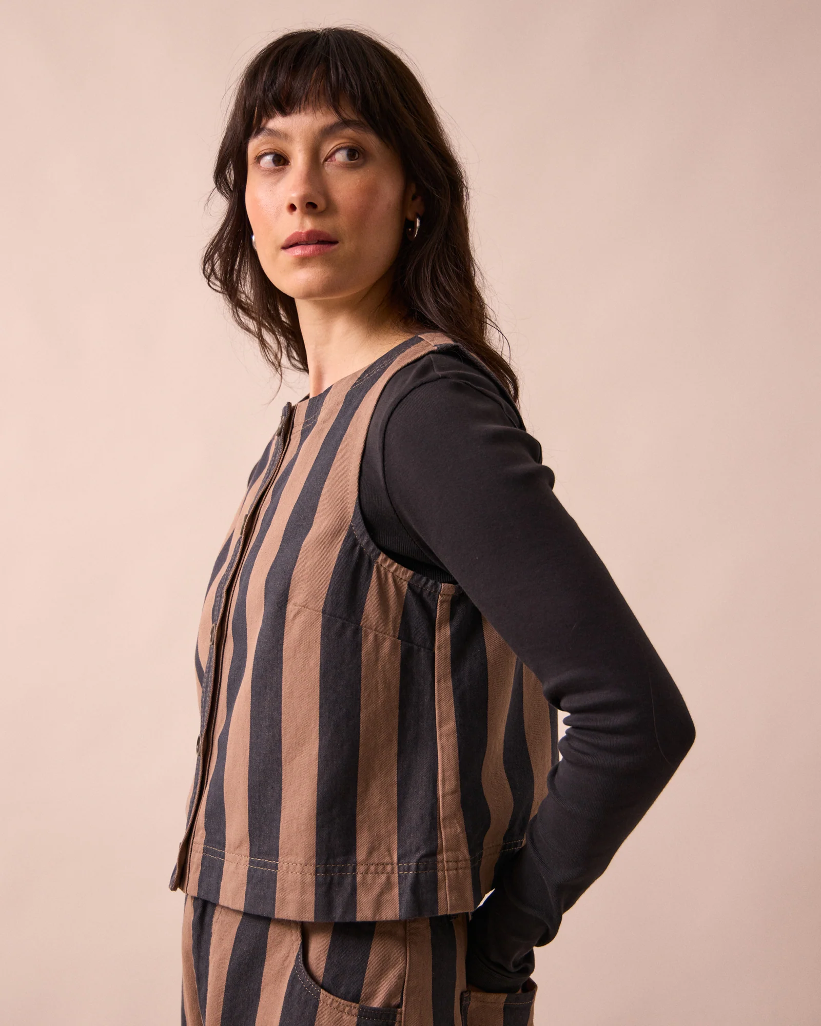 Elodie Graphite & Mocha Denim Top - Image 4