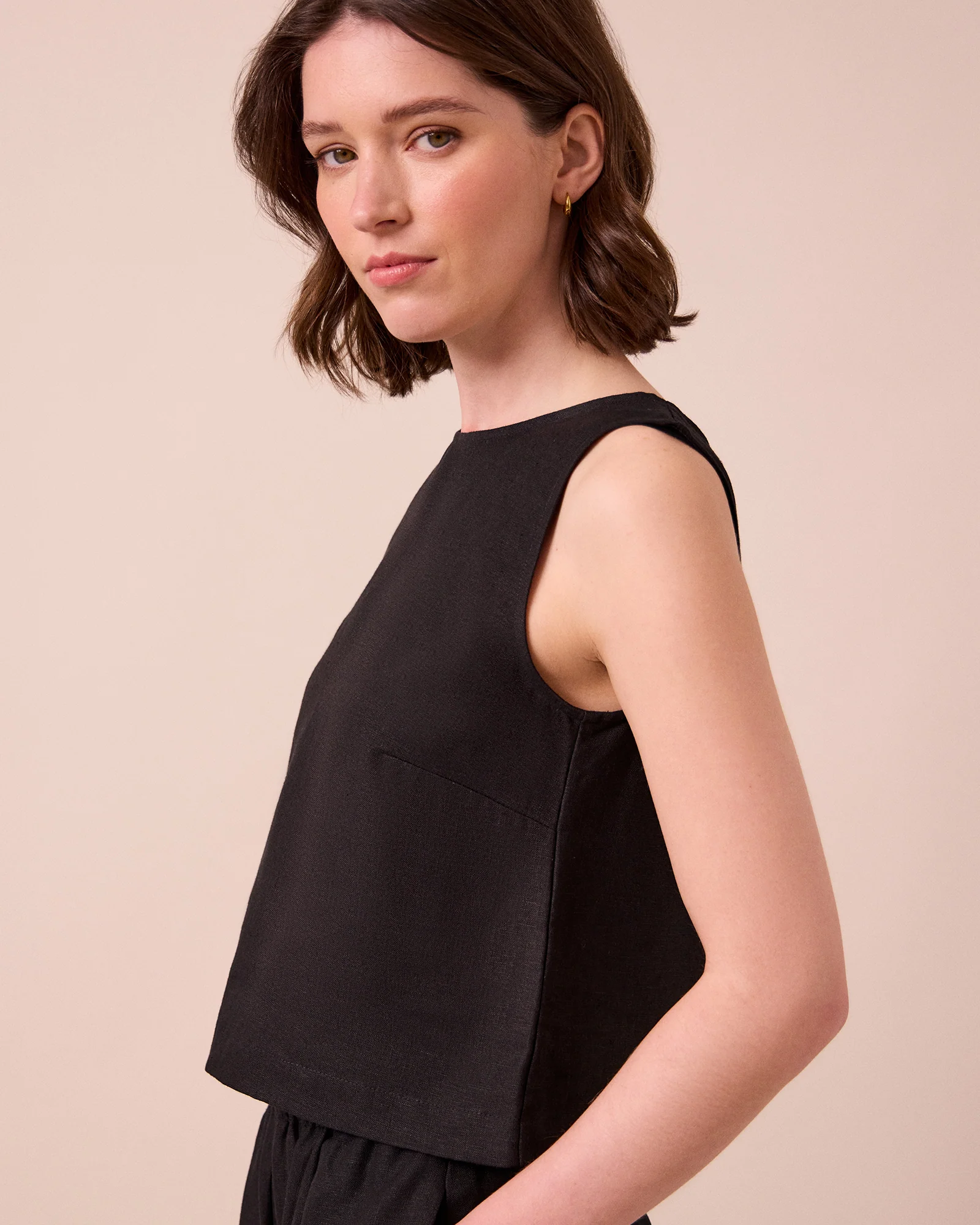 Esme Black Linen Top - Image 3