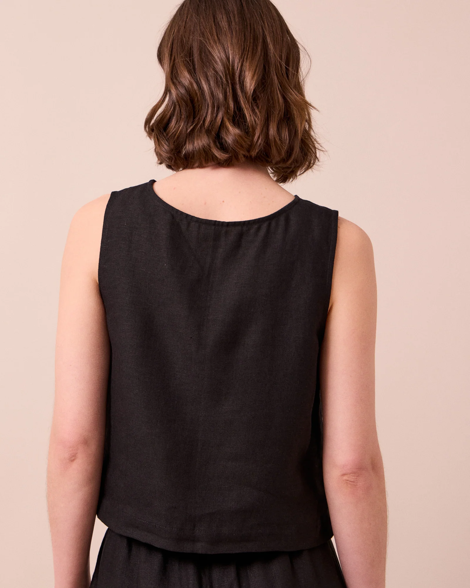 Esme Black Linen Top - Image 4
