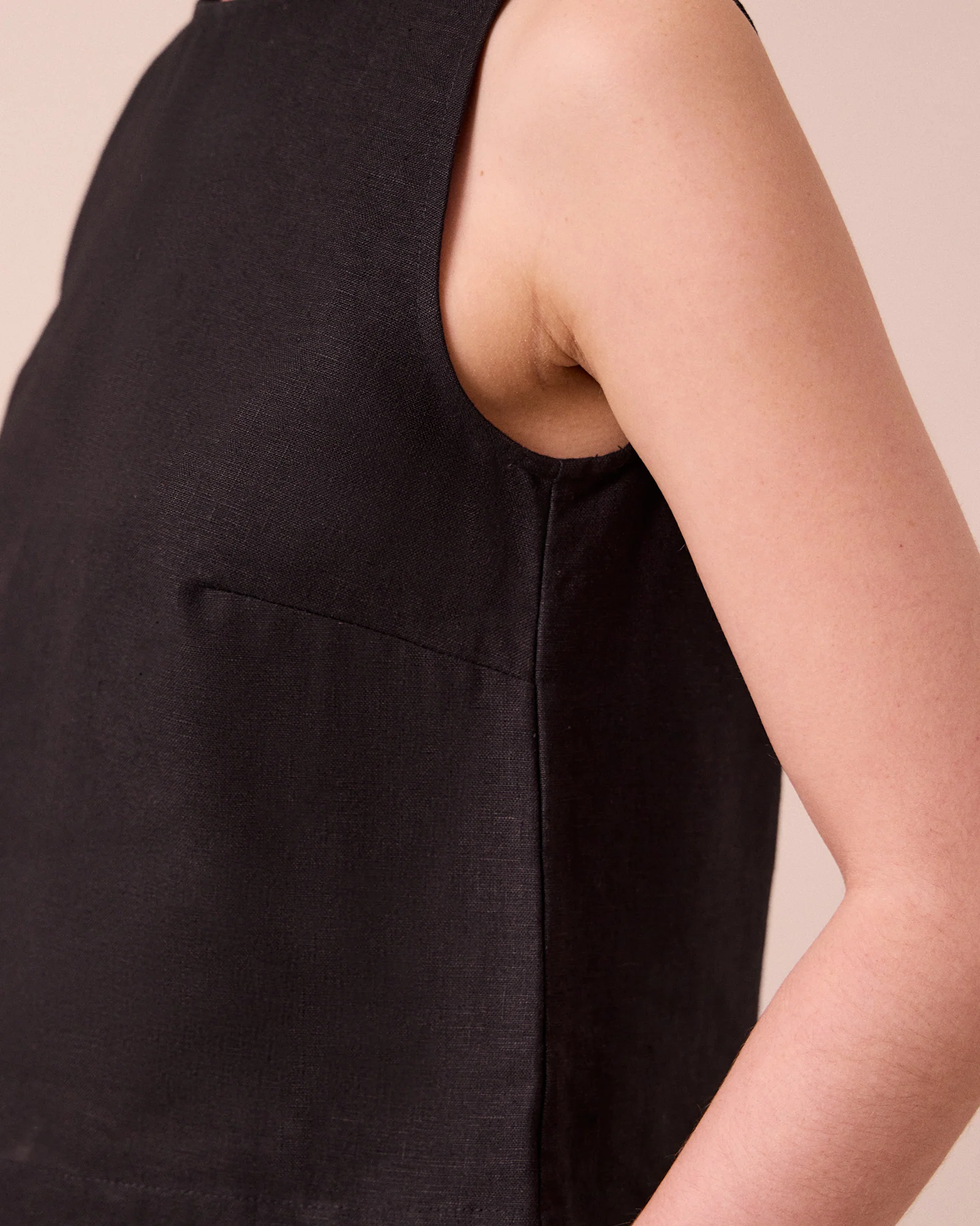 Esme Black Linen Top - Image 5