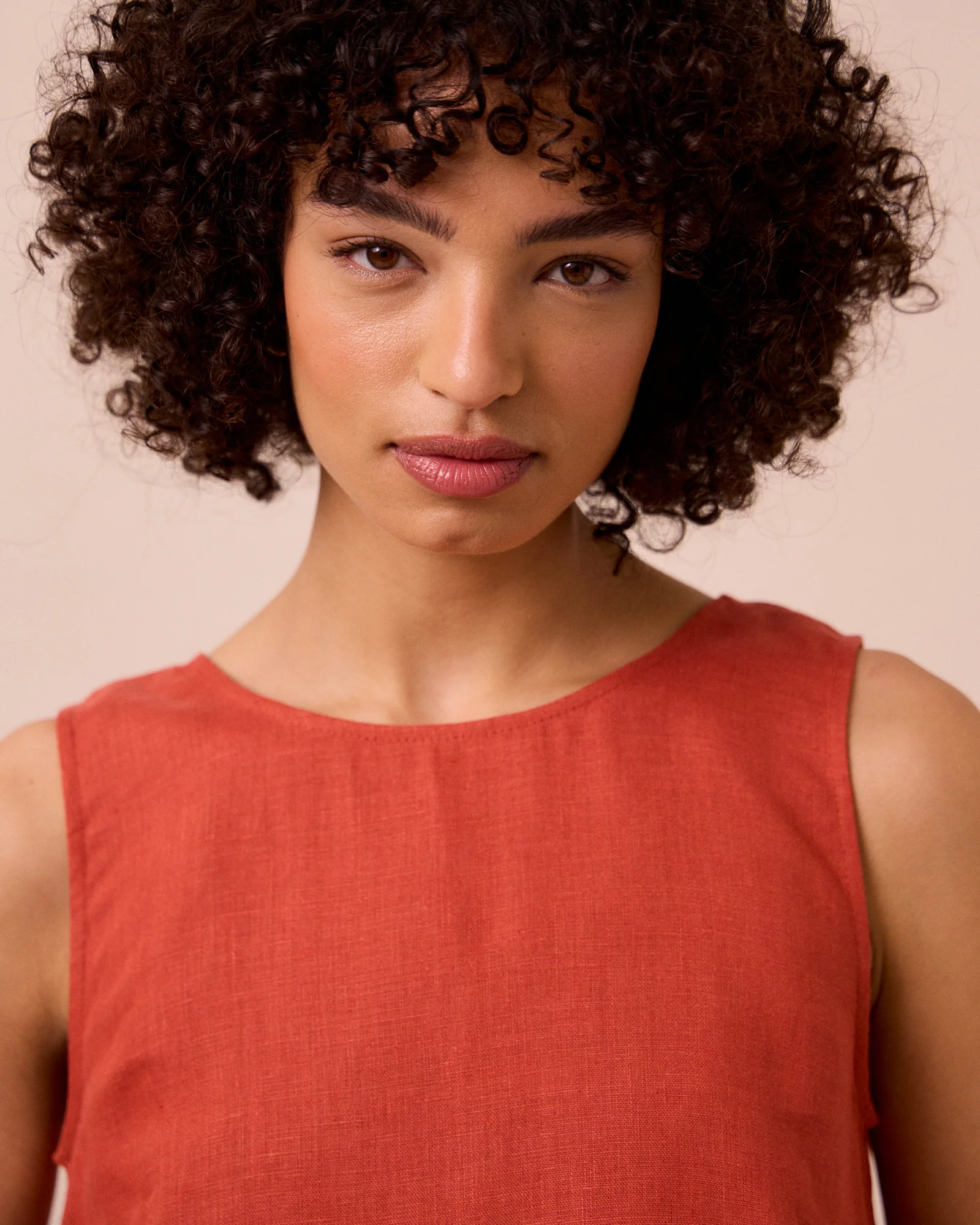Esme Burnt Orange Linen Top - Image 5
