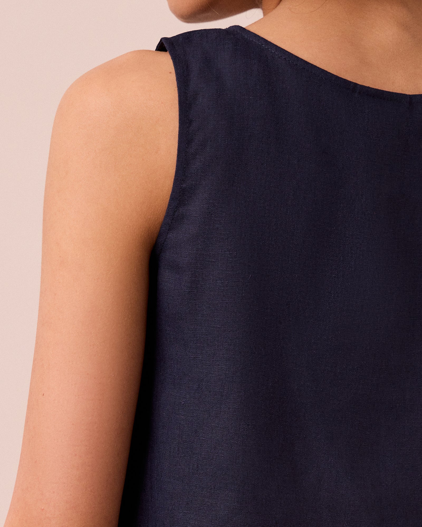 Esme Navy Linen Top - Image 5