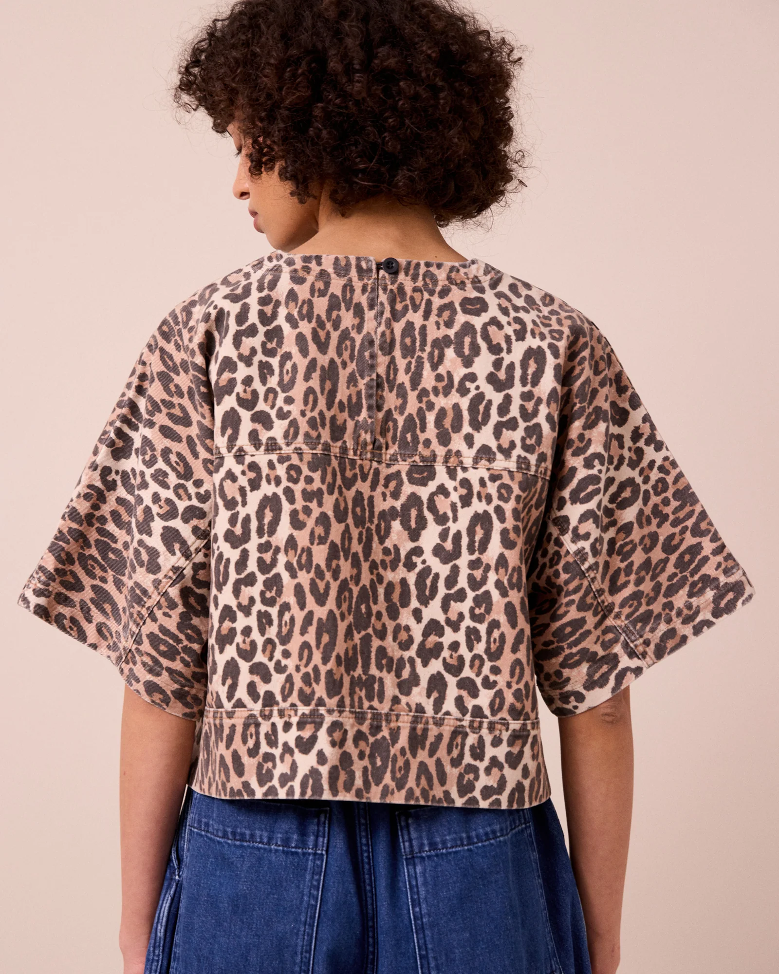 Eva Leopard Denim Top - Image 4
