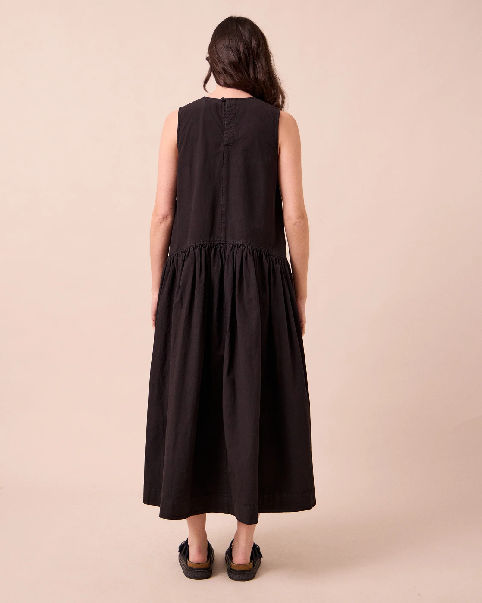 Gina Washed Black Cotton Dress - Image 3