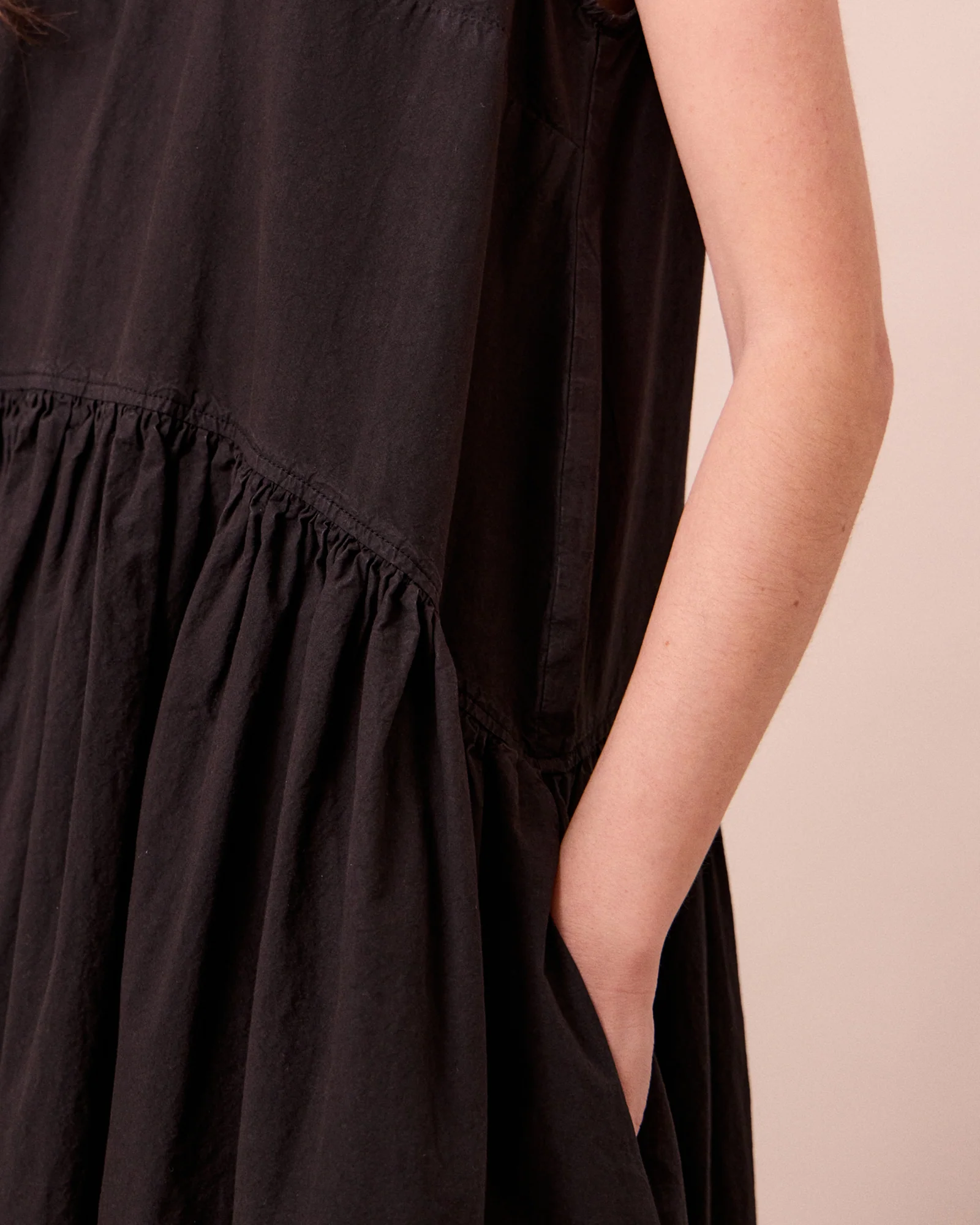 Gina Washed Black Cotton Dress - Image 4