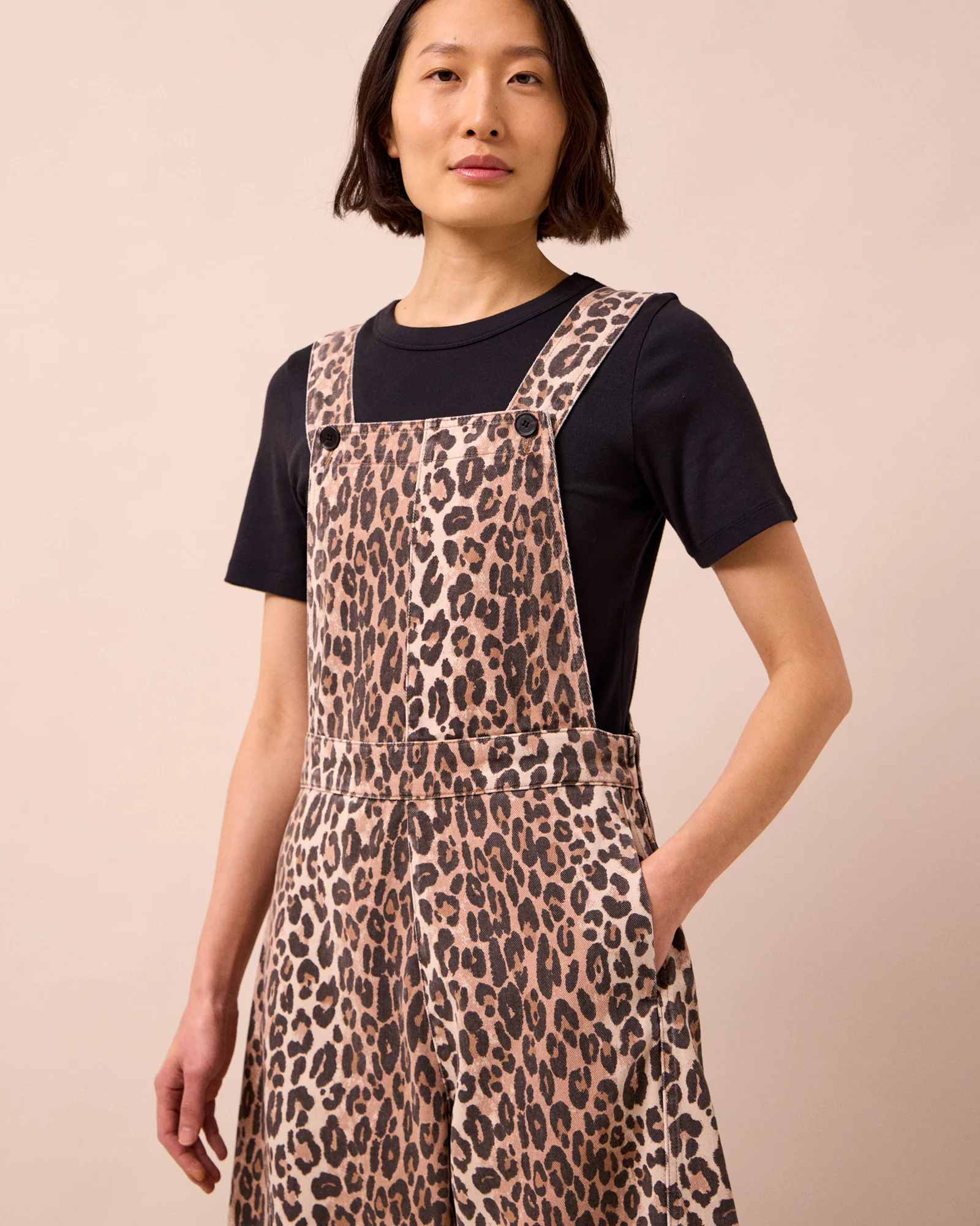 Gwynne Leopard Print Denim Jumpsuit - Image 2