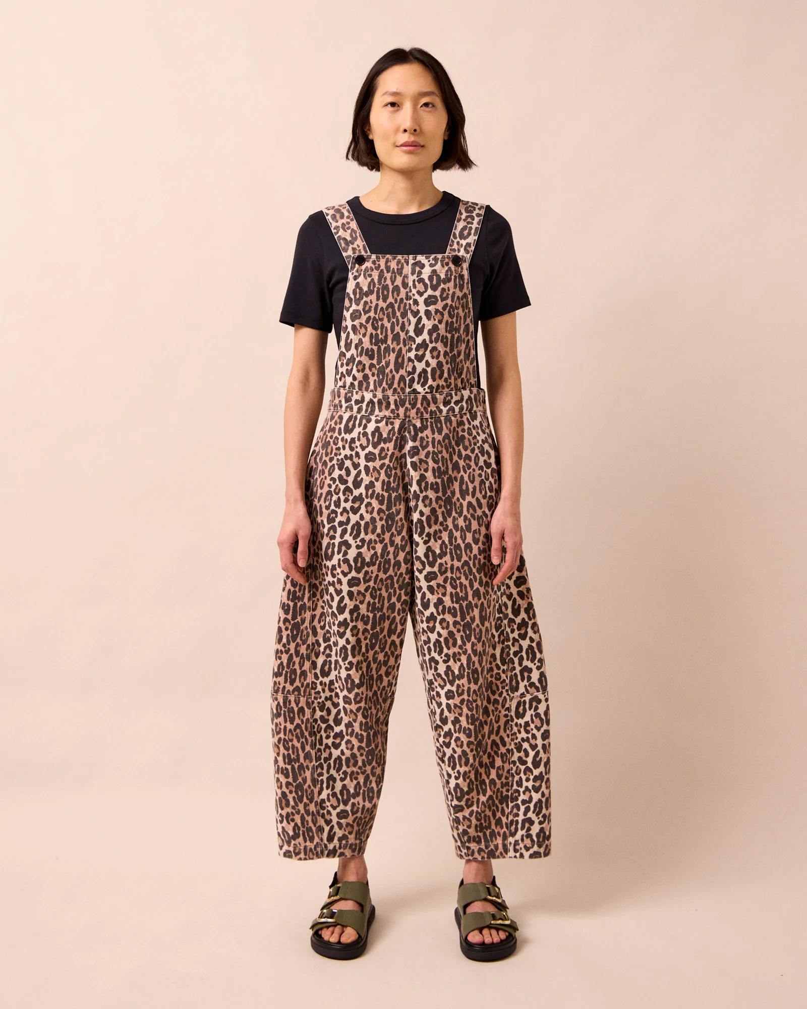 Gwynne Leopard Print Denim Jumpsuit - Image 3