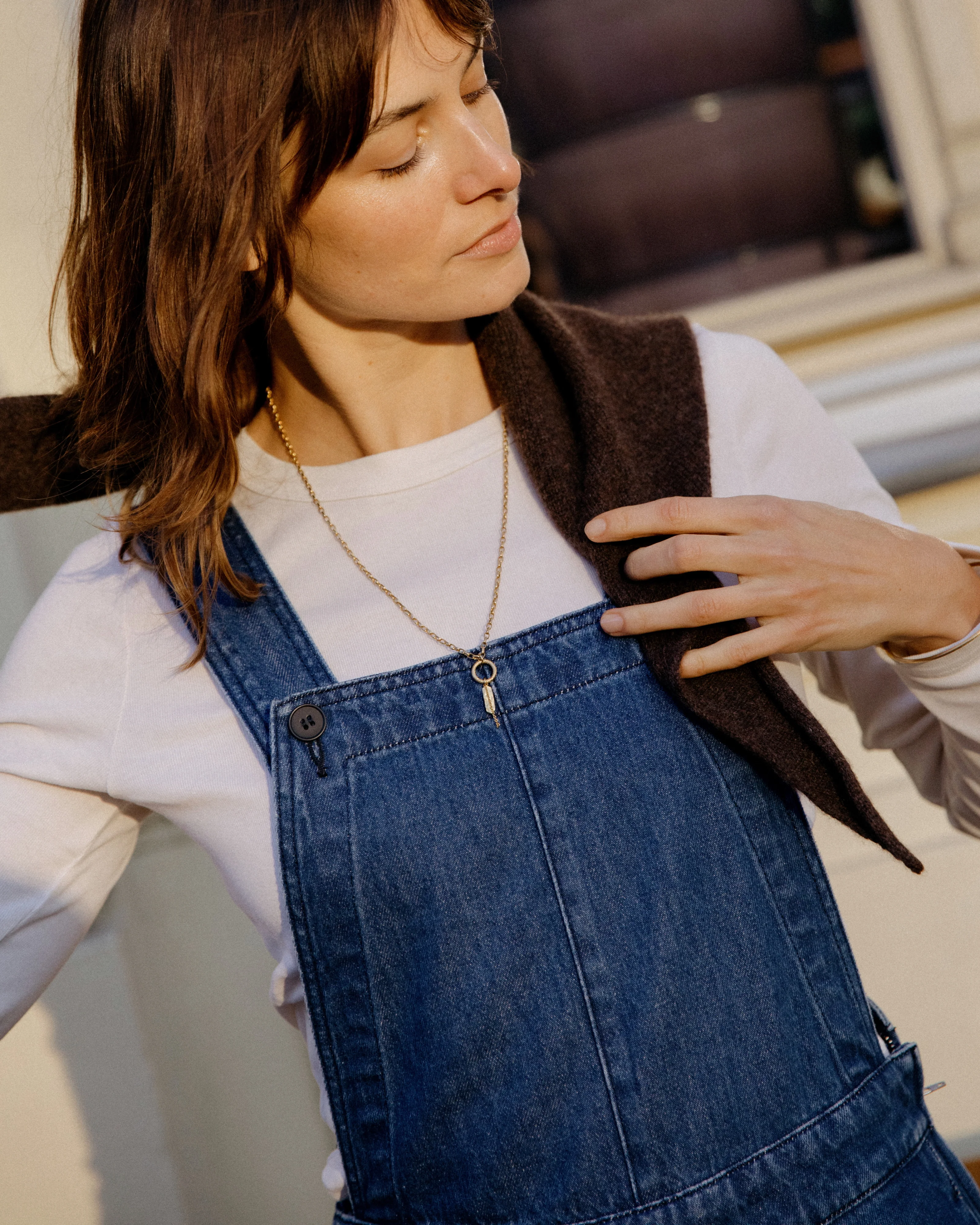 Gwynne Mid Blue Denim Dungarees - Image 7
