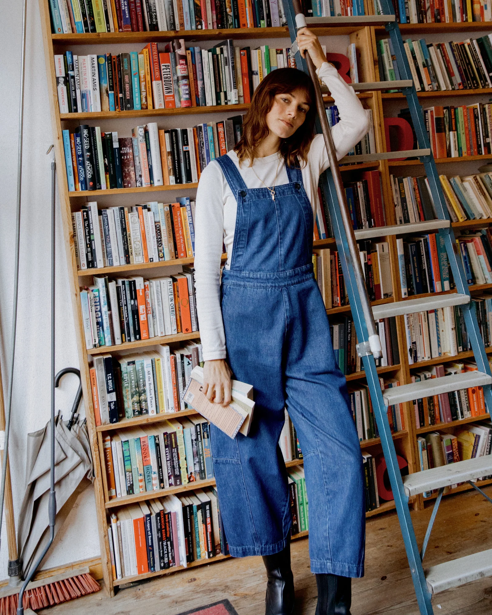 Gwynne Mid Blue Denim Dungarees - Image 8