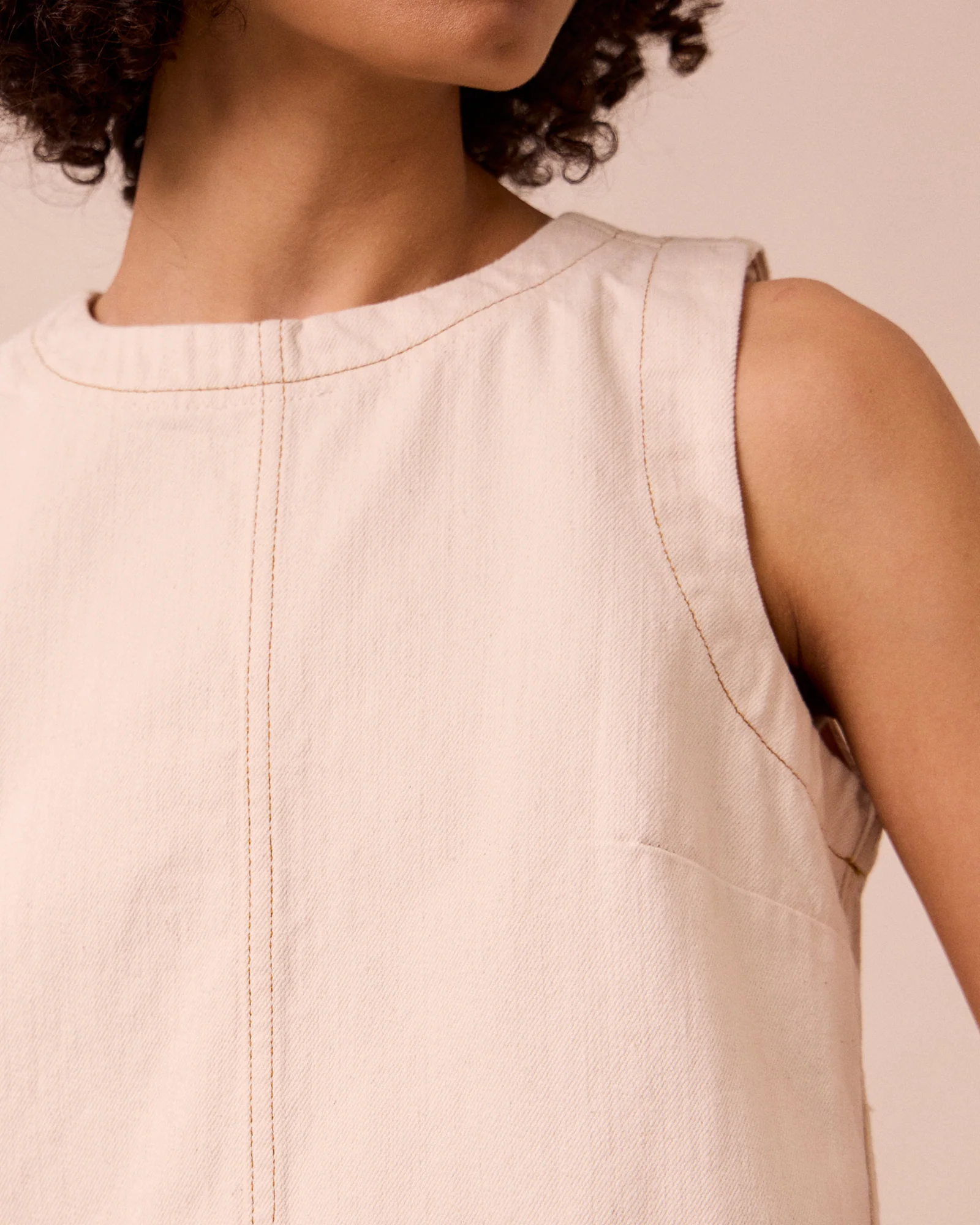 Hailey Ecru Denim Top - Image 4