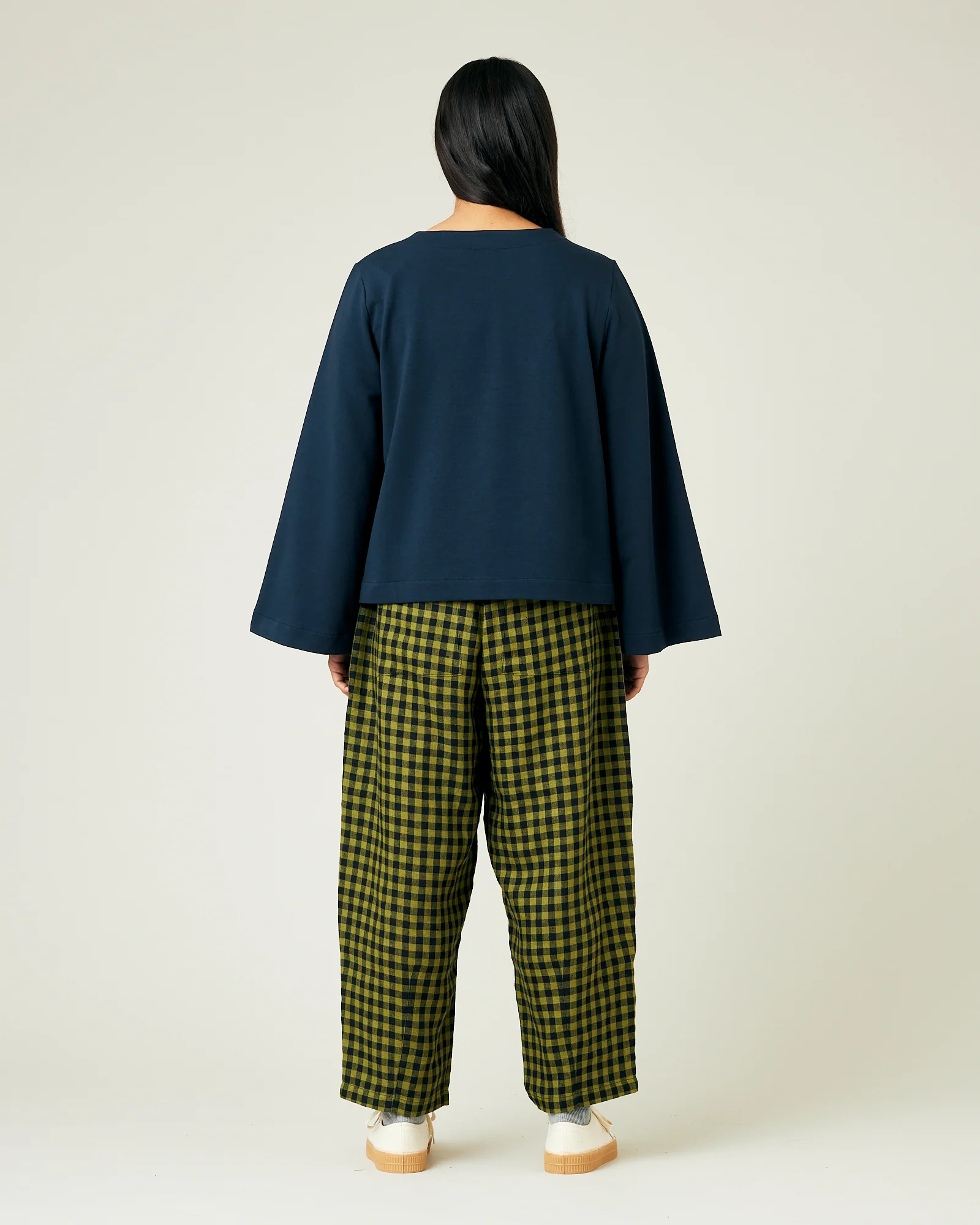 Huxley Green Gingham Linen Trousers - Image 6
