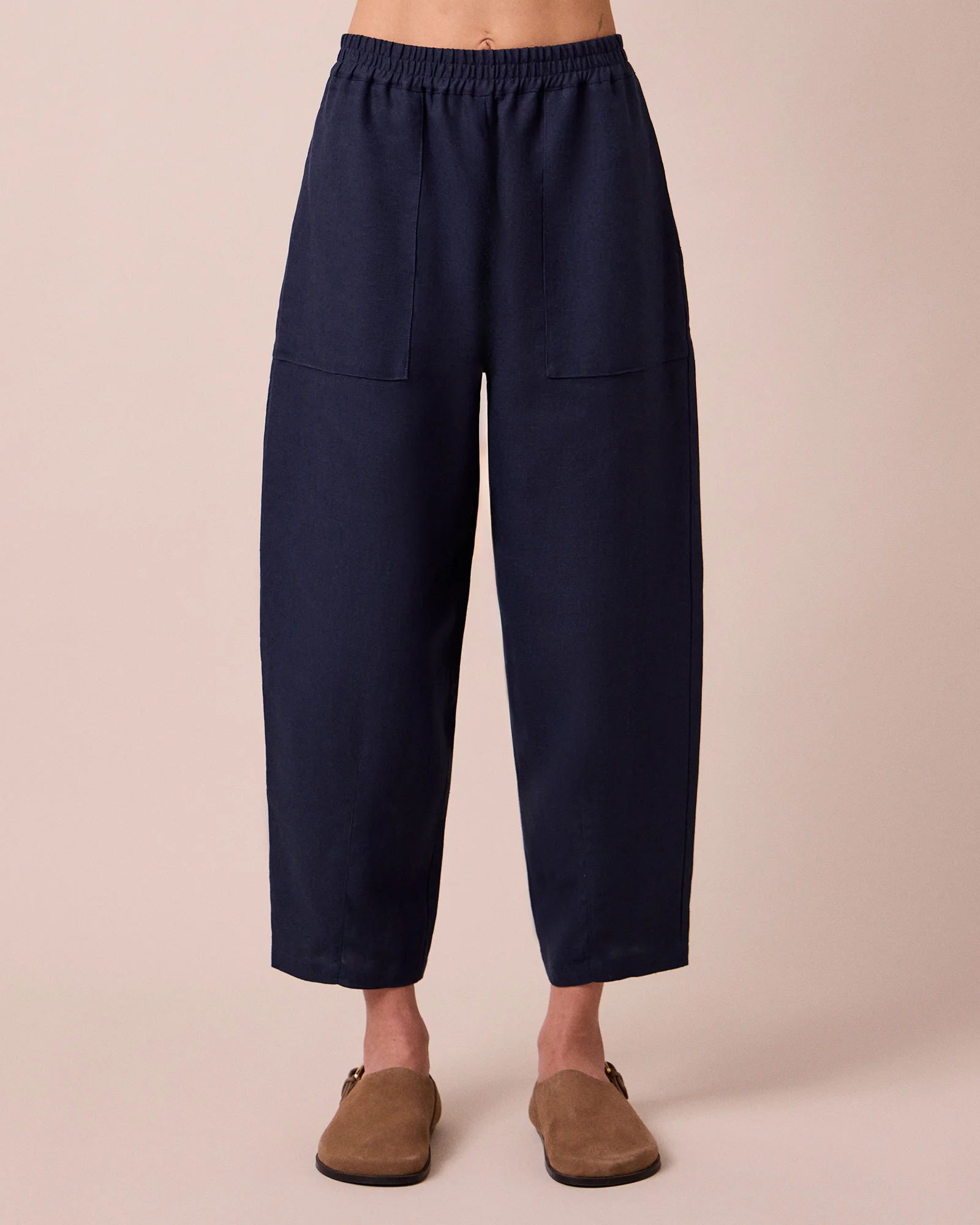 Huxley Navy Linen Trousers - Image 3
