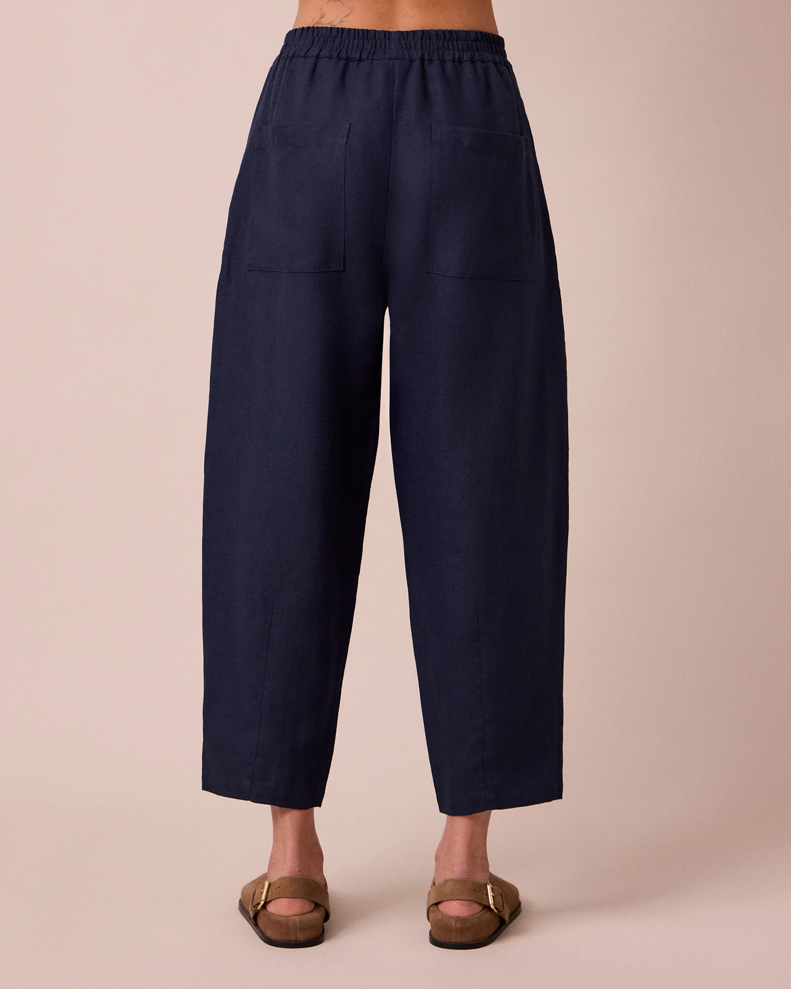 Huxley Navy Linen Trousers - Image 4