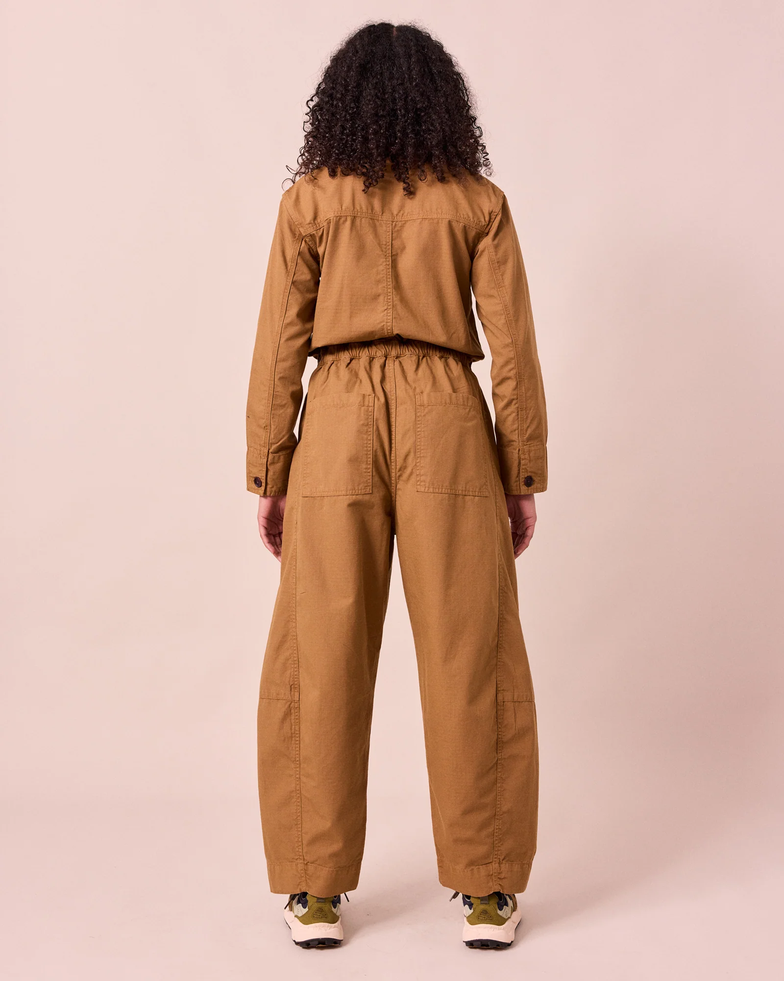 Jill Nutmeg Textured Cotton Boilersuit - Image 4