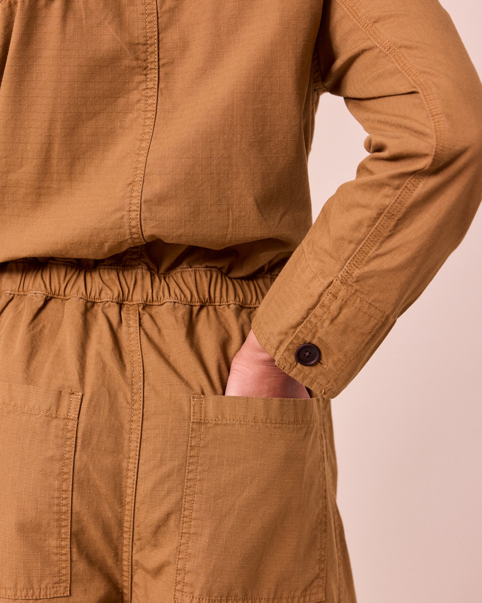 Jill Nutmeg Textured Cotton Boilersuit - Image 5