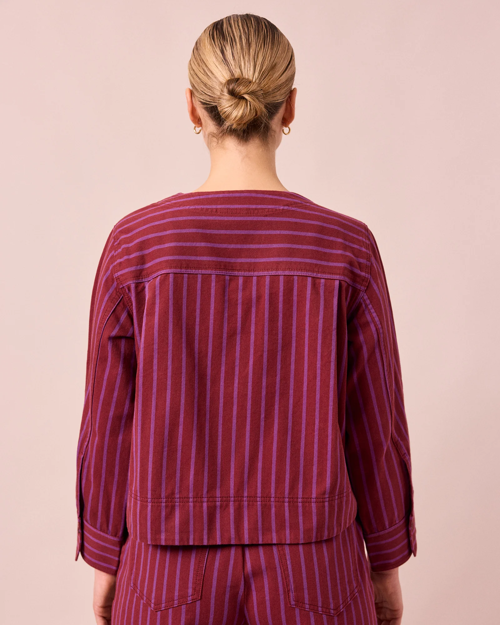 Kat Russet & Violet Stripe Denim Jacket - Image 3