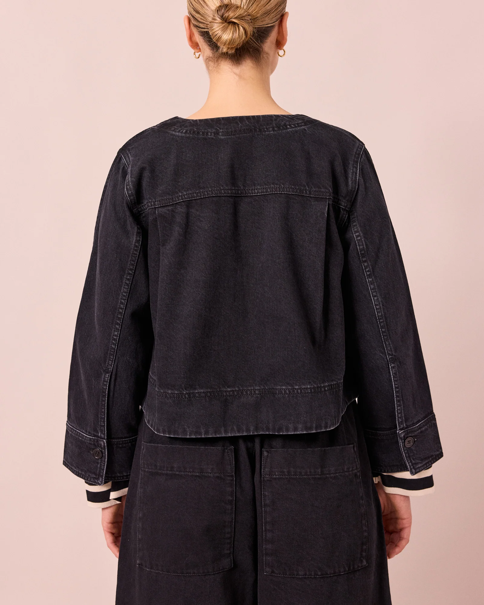 Kat Washed Black Denim Jacket - Image 5