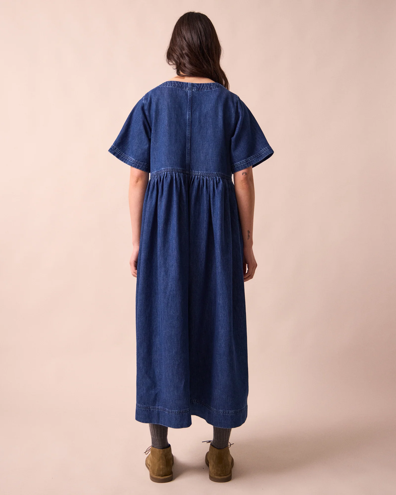 Kera Mid Blue Denim Dress - Image 3