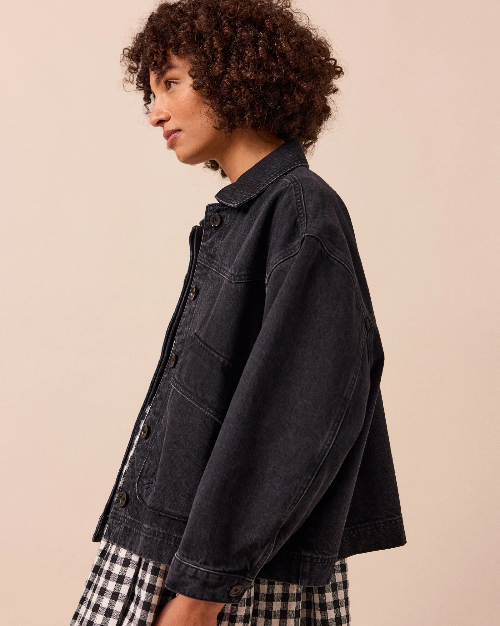 Kitty Washed Black Denim Jacket - Image 3